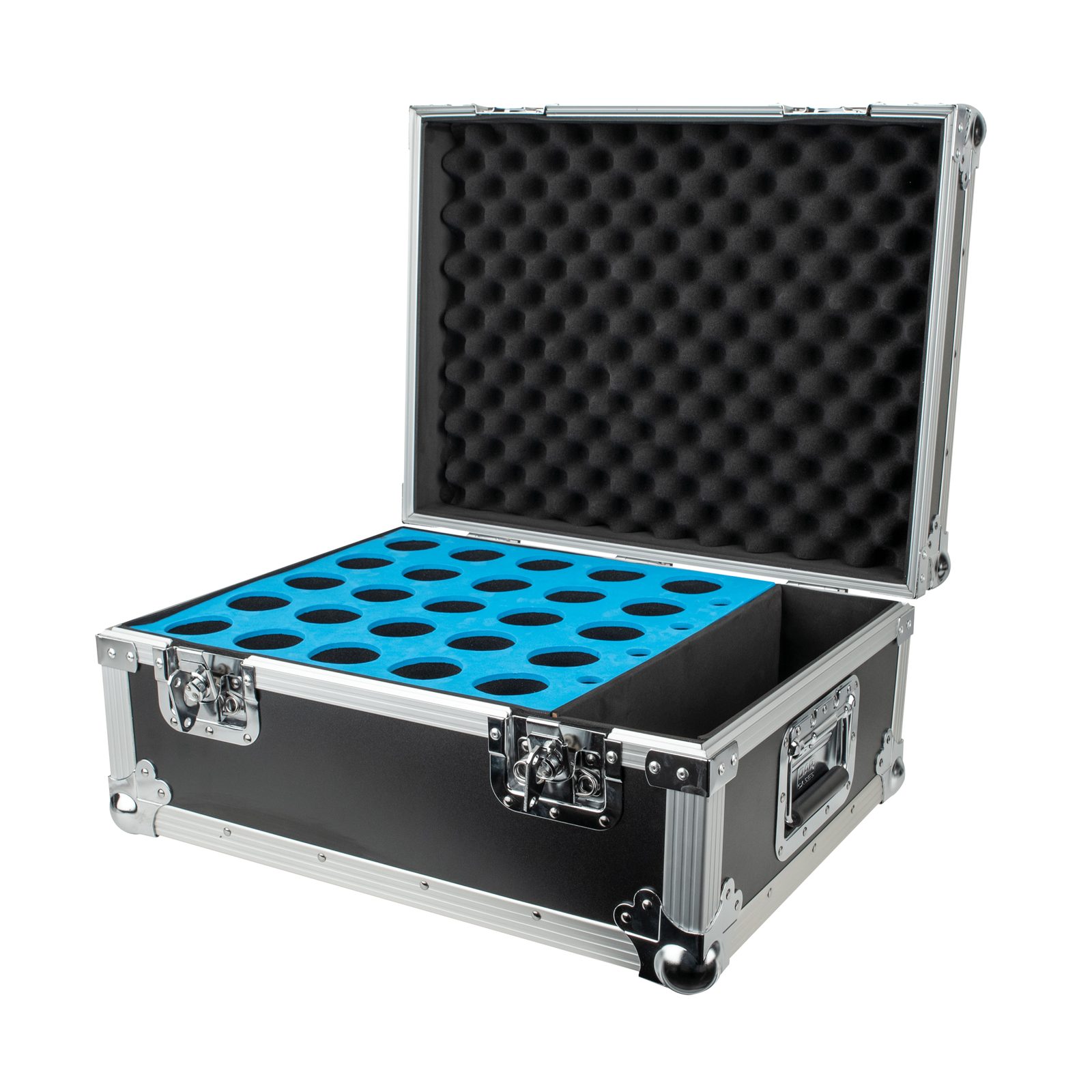 Pro Case per 25 microfoni con vano accessori e schiuma preformata - Showgear D7358B