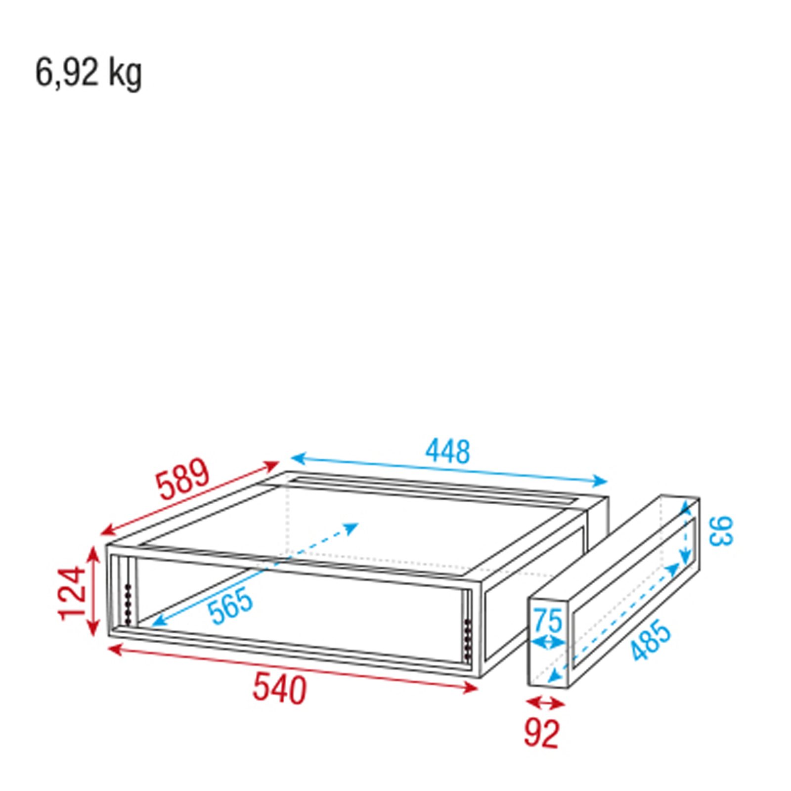 Double Door Case 2U 19" - Showgear D7371B