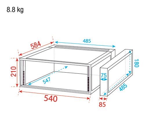 Double Door Case 4U 19" - Showgear D7372B