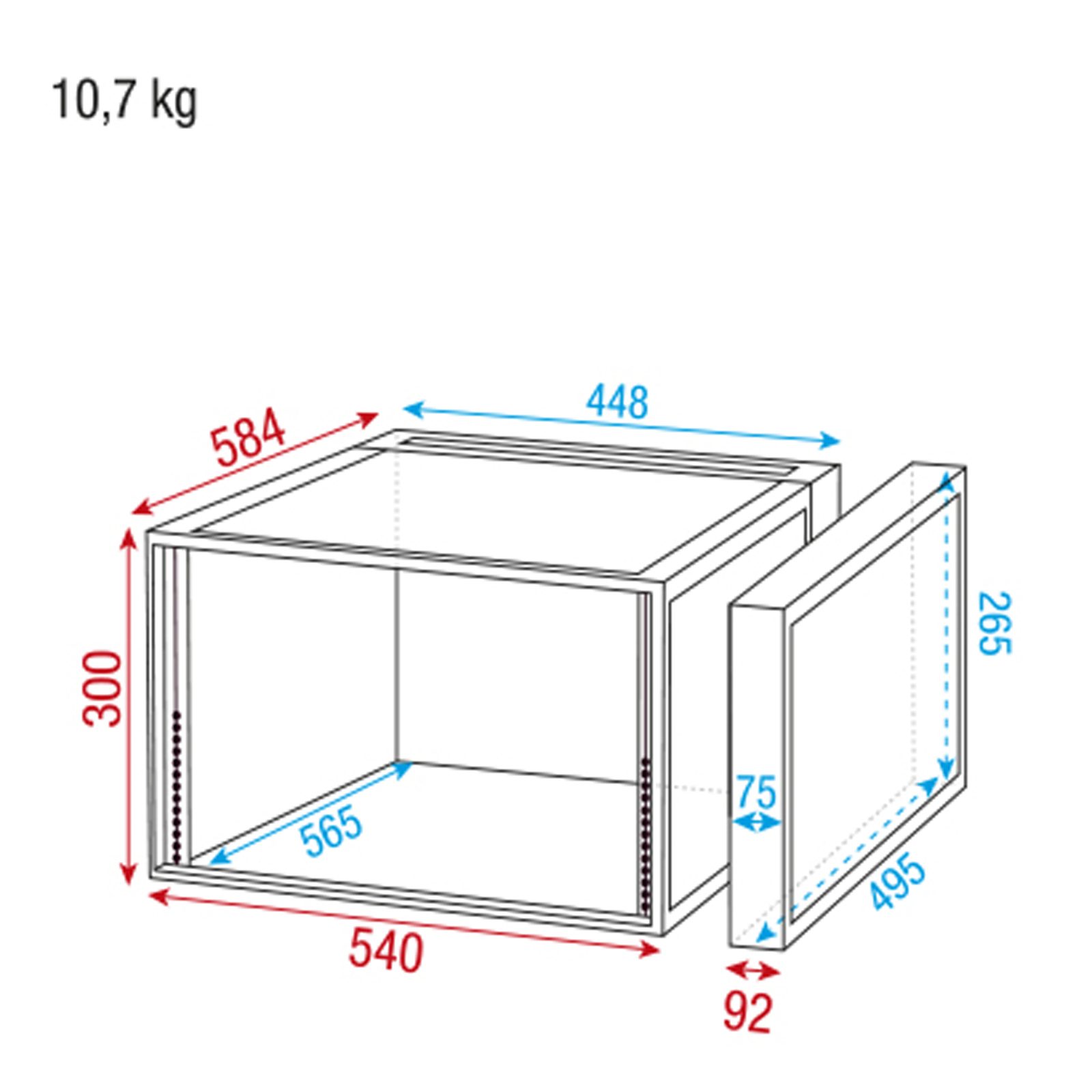 Double Door Case 6U 19" - Showgear D7373B
