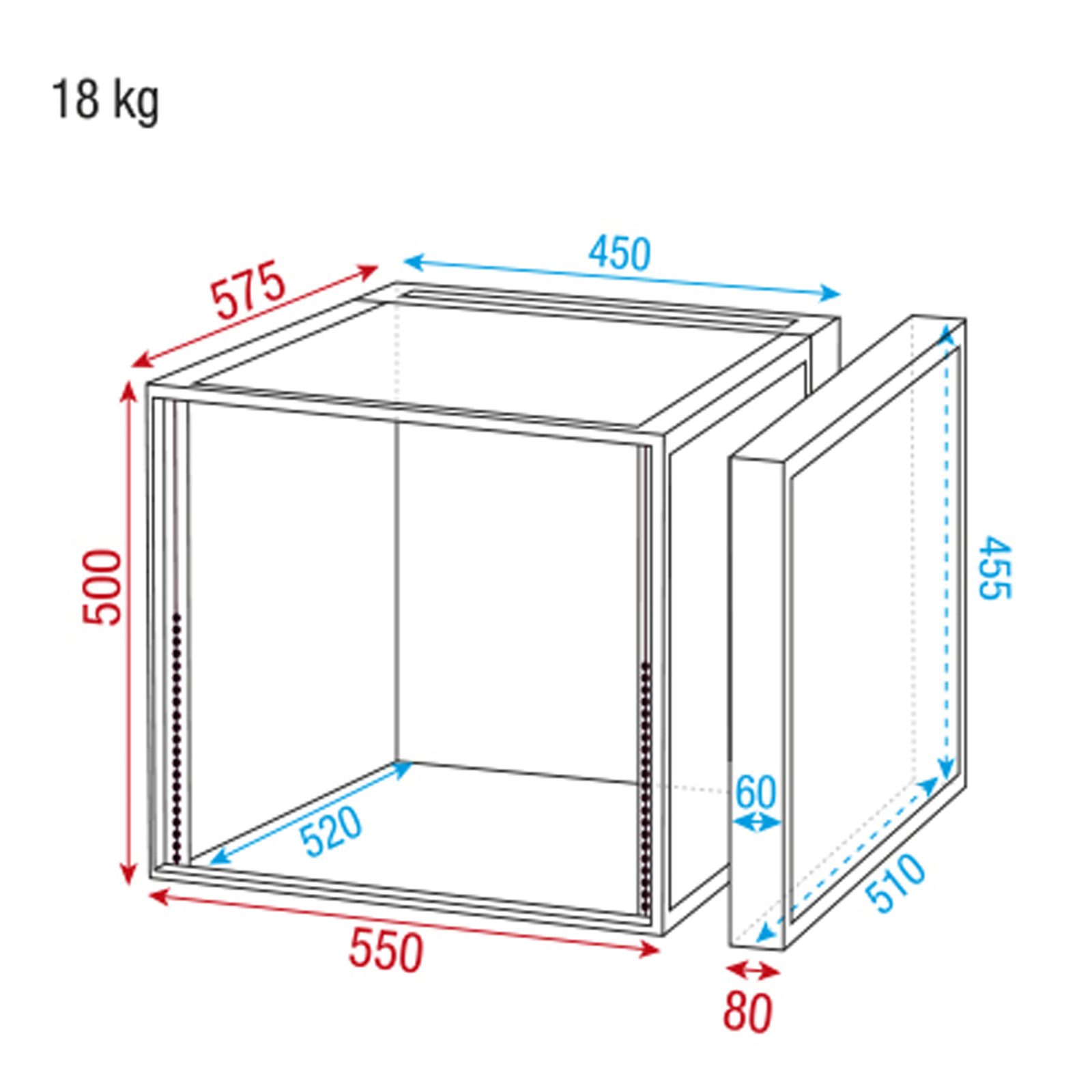 Double Door Case 10U 19" - Showgear D7375B