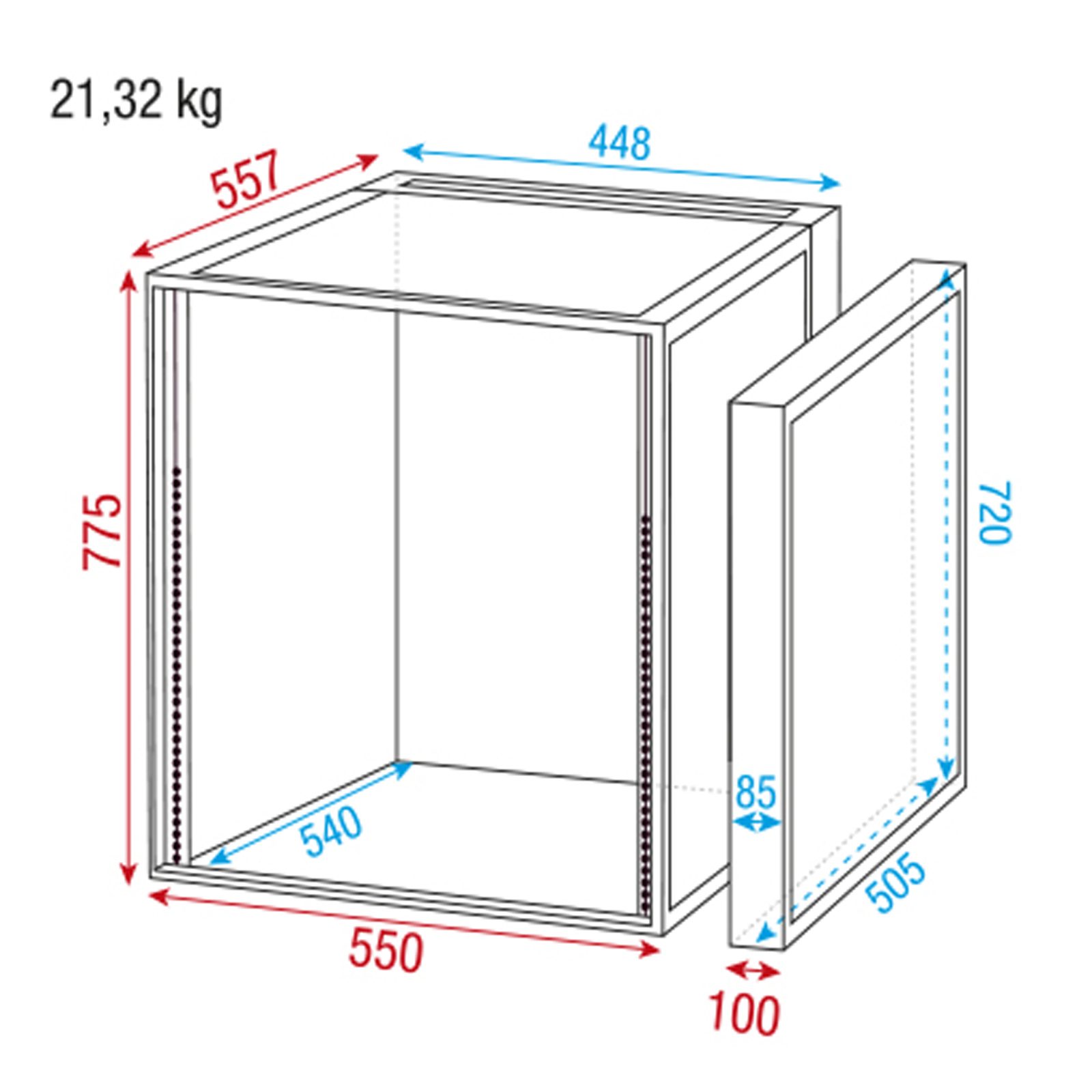 Double Door Case 16U 19" - Showgear D7377B