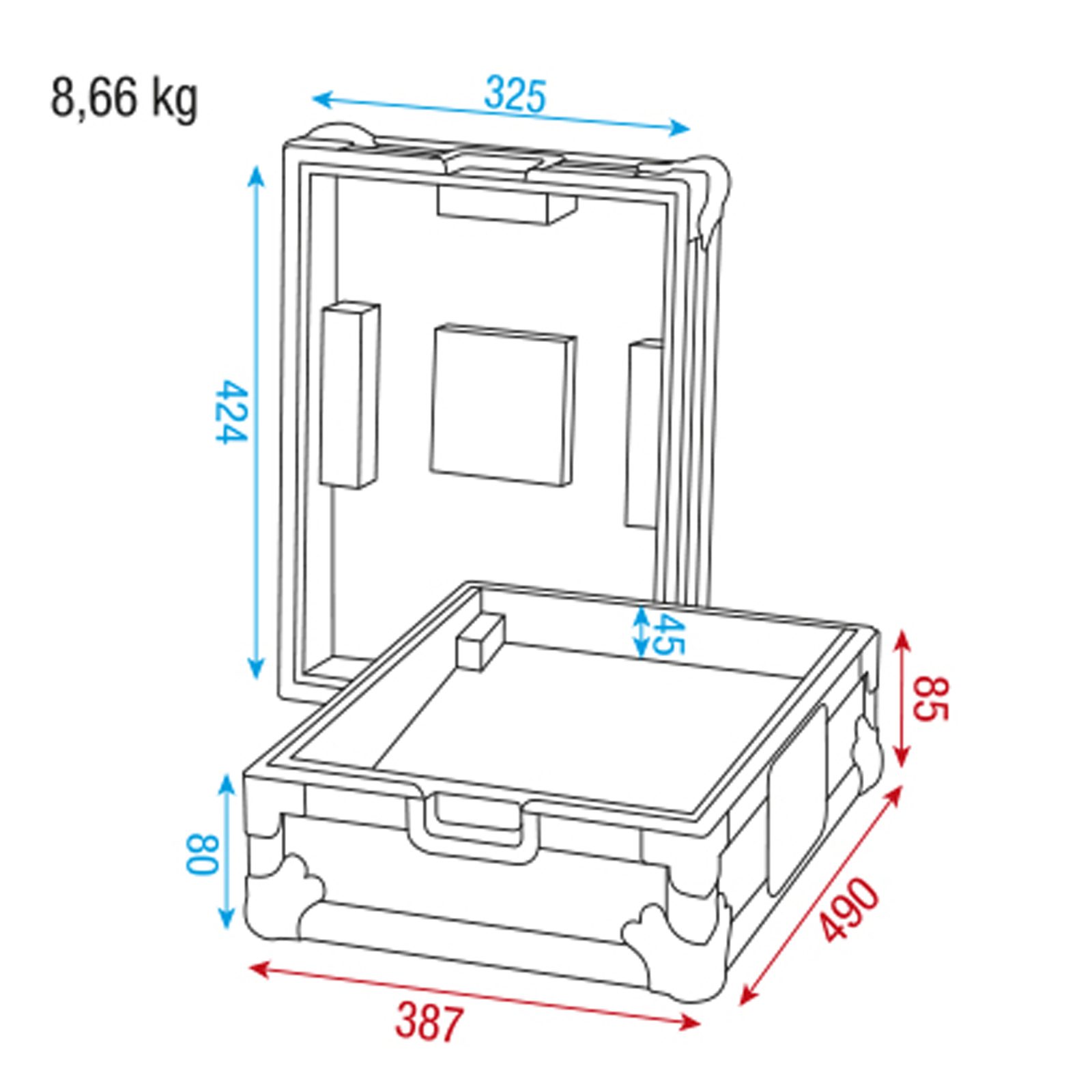 Case for Pioneer/Technics Mixer with Protective Foam - Showgear D7379B