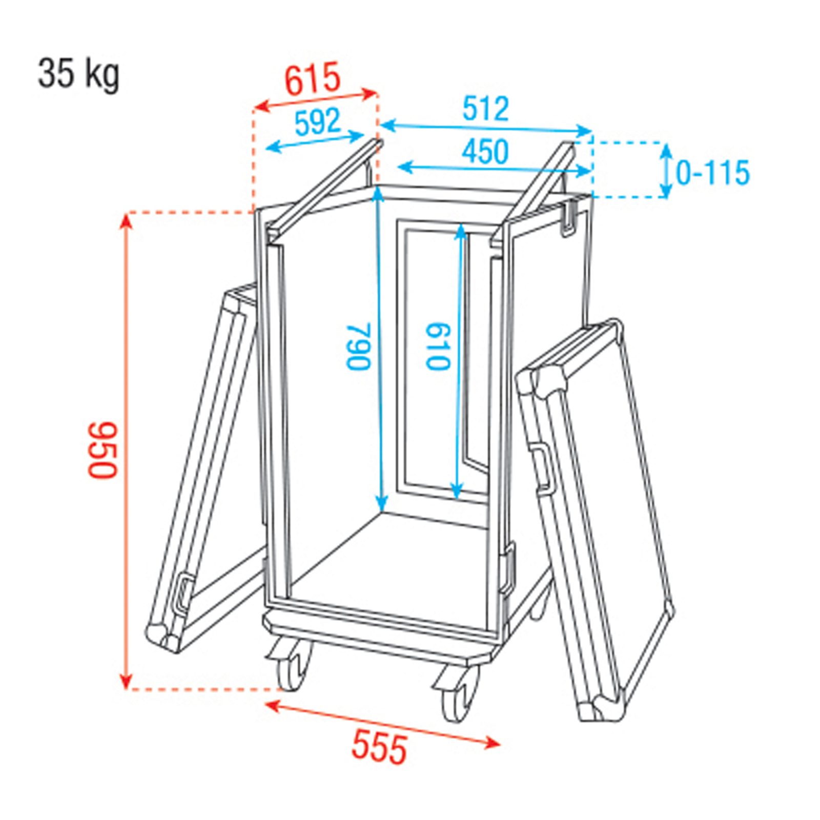 Combi Case 16+14U top - Showgear D7386B