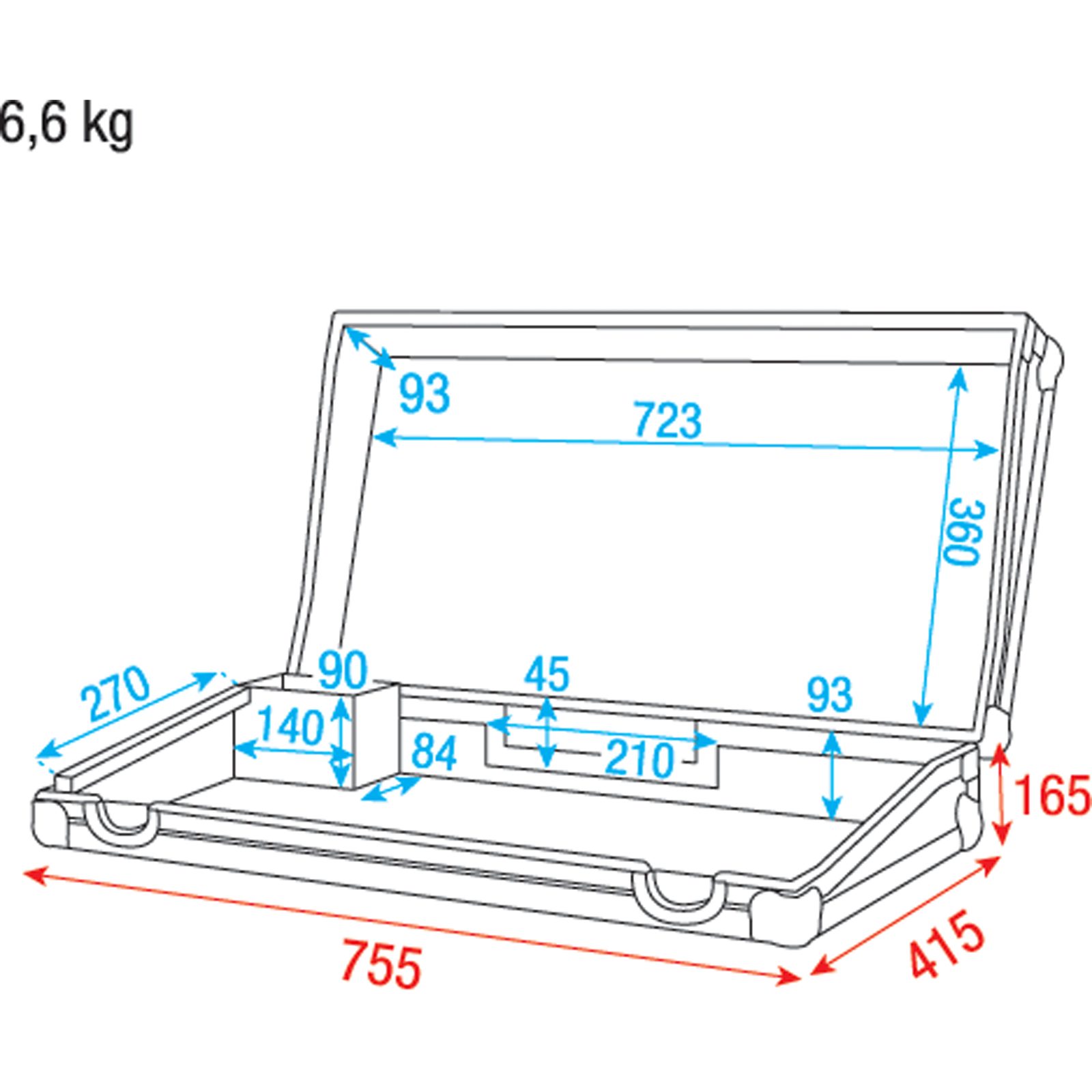 Case for Showmaster 48 with accessory compartment - Showtec D7402