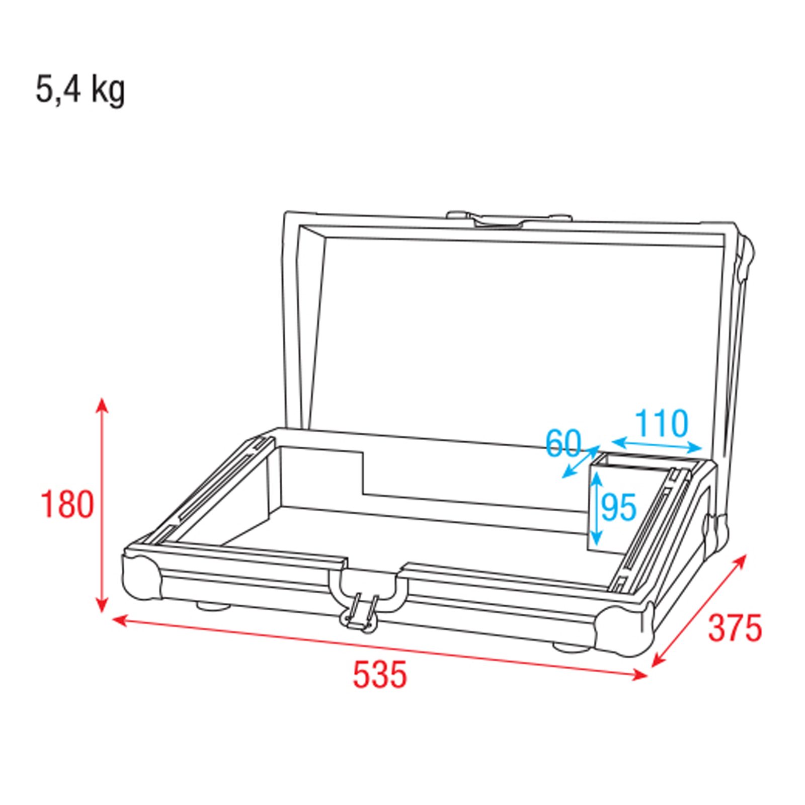 Case for ColorCue 3 con scomparto accessori - Showtec D7407