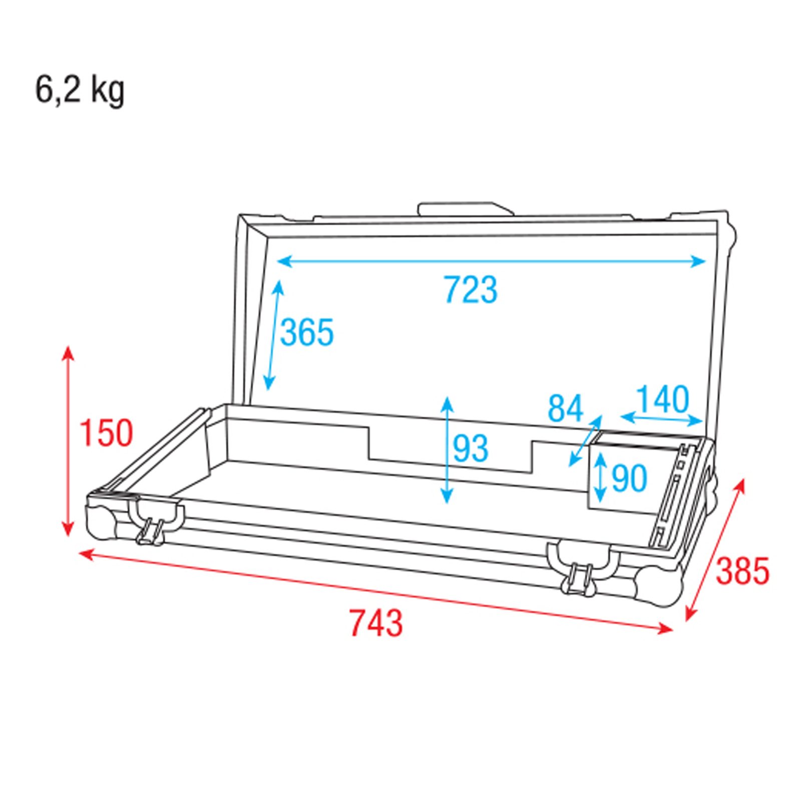 Case for ColorCue 4 con scomparto accessori - Showtec D7408