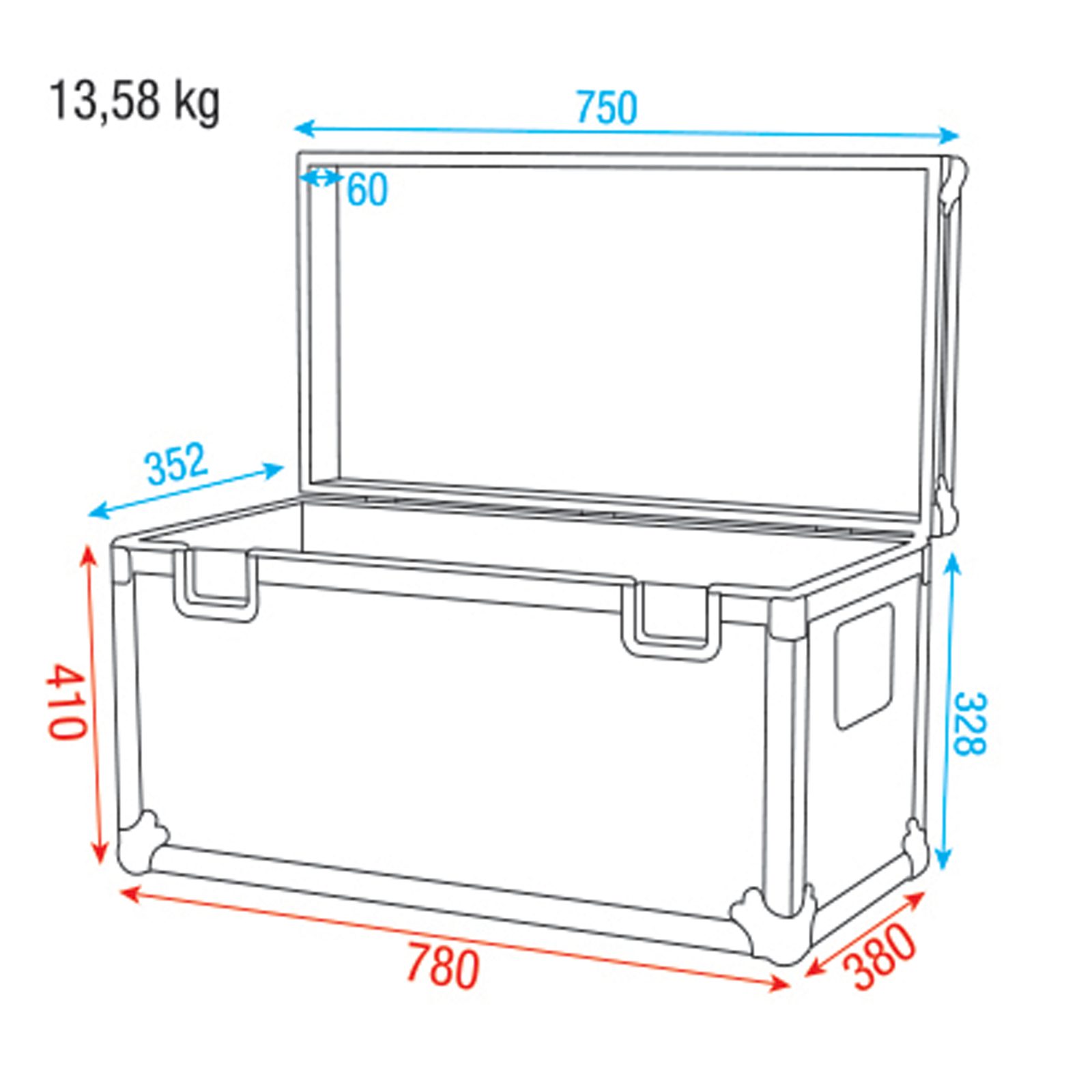 Stack Case 3 valigia impilabile per pallet UE - Showgear D7422B