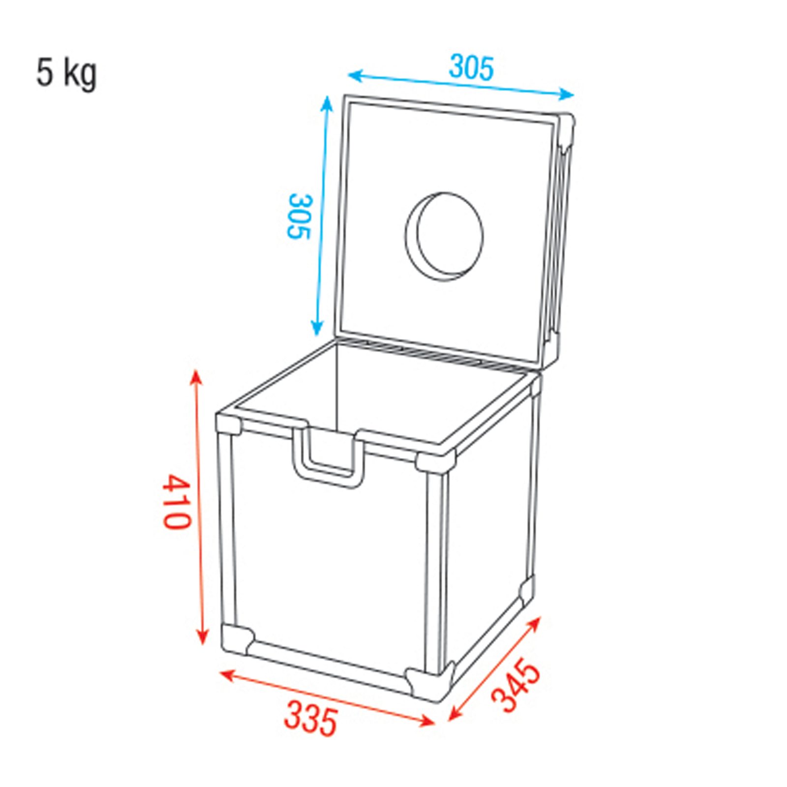 Flight case per palla a specchi 30 cm e Showtec Illumilift RGBW LED Sphere 25 cm - Showgear D7440B