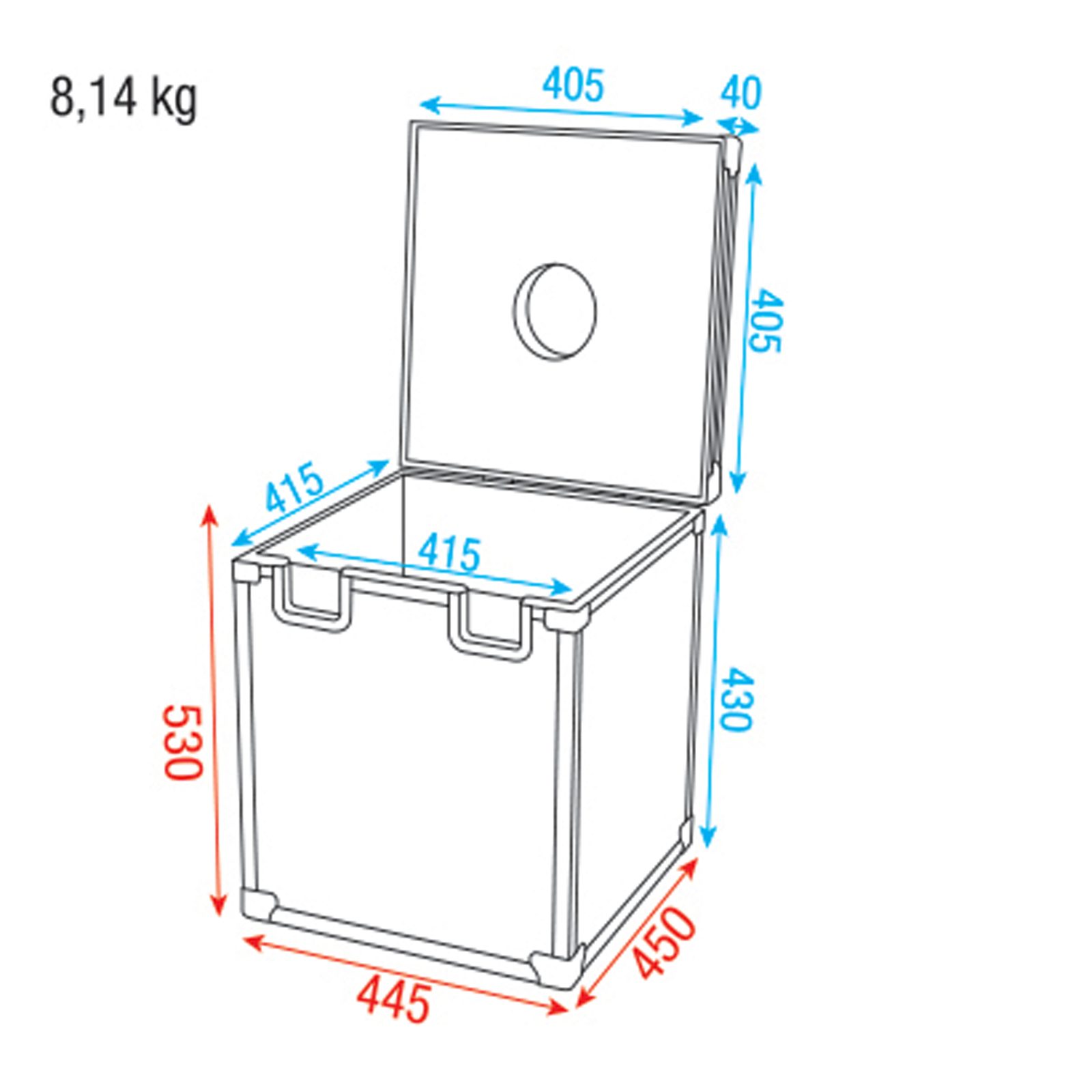 Flight case per palla a specchi 40 cm e Showtec Illumisphere 30 - Showgear D7441B