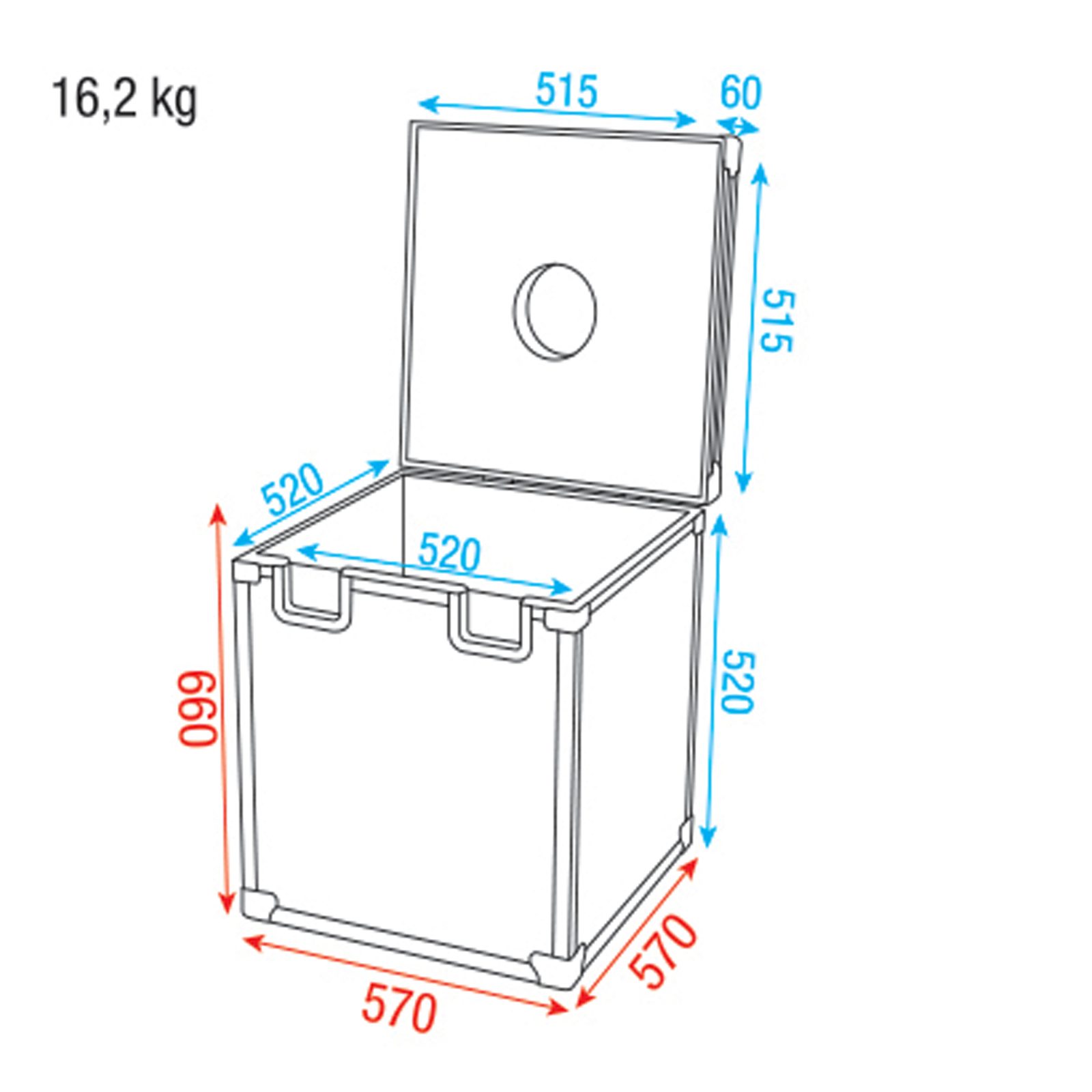 Flight case per palla a specchi 50 cm e Showtec Illumisphere 50 - Showgear D7442B