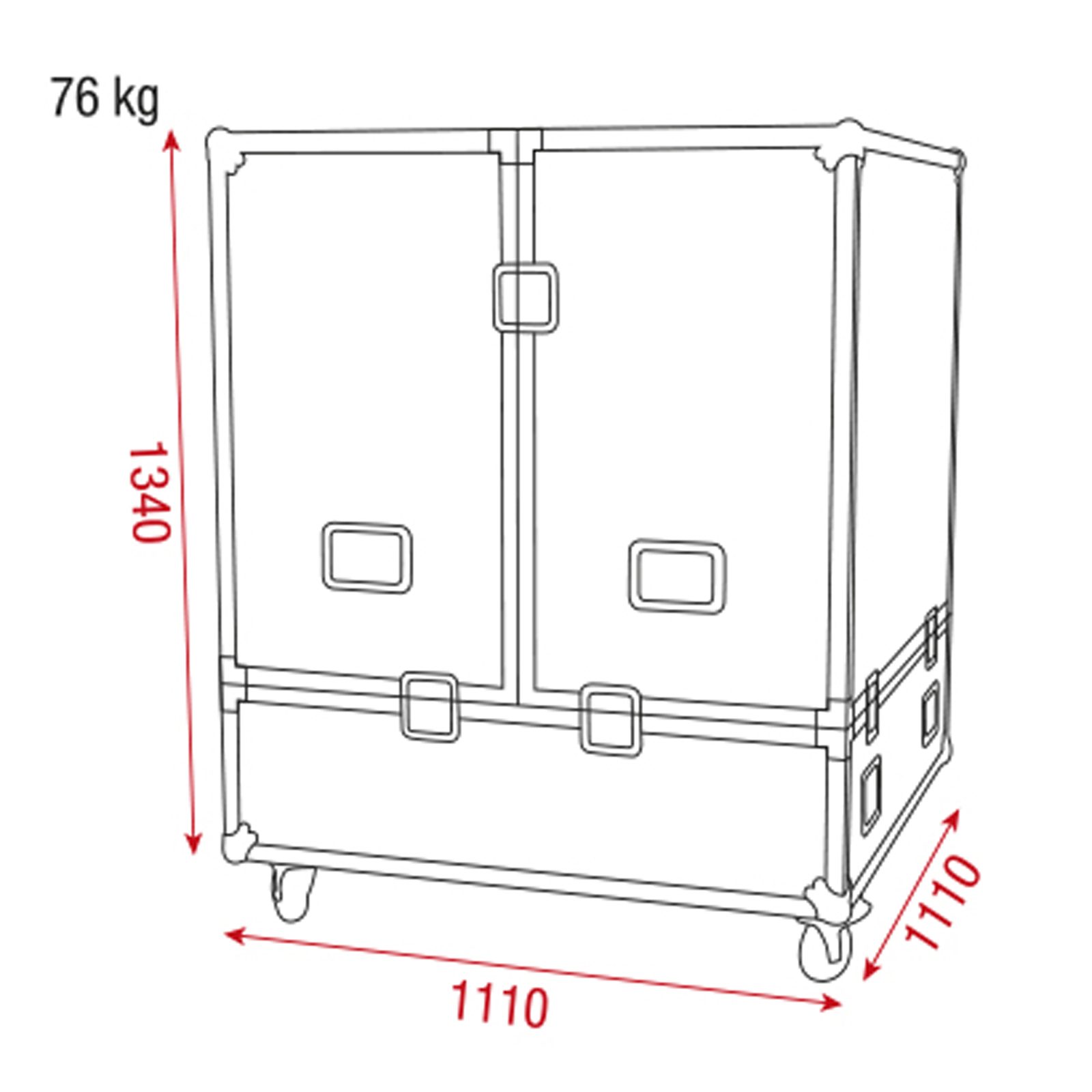 Flight case per palla a specchi 100 cm con ruote girevoli frenate e foam protettivo - Showgear D7443B