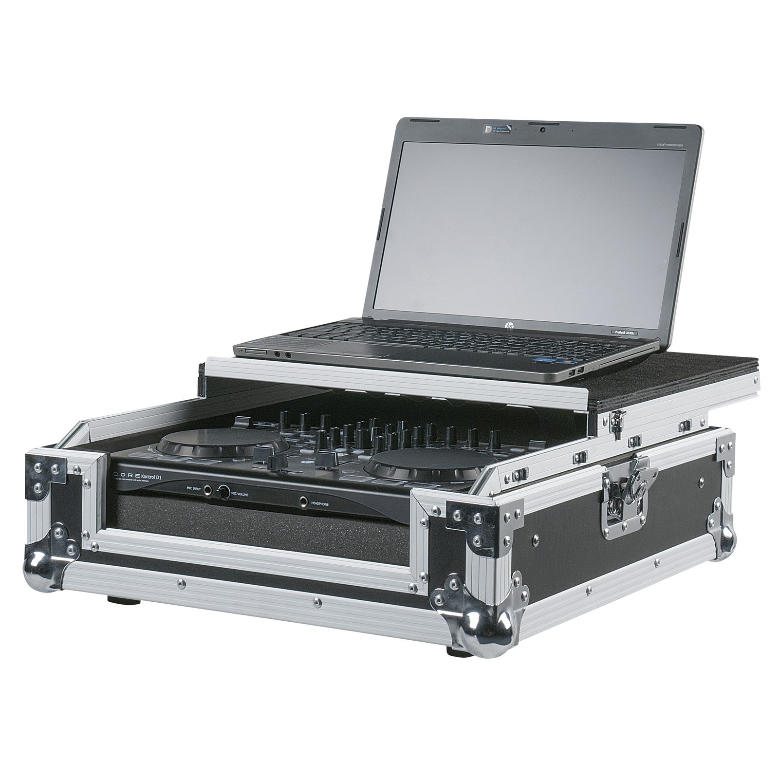Flight case universale per DJ Control 2 canali con foam e feltro e velcro - Showgear D7467