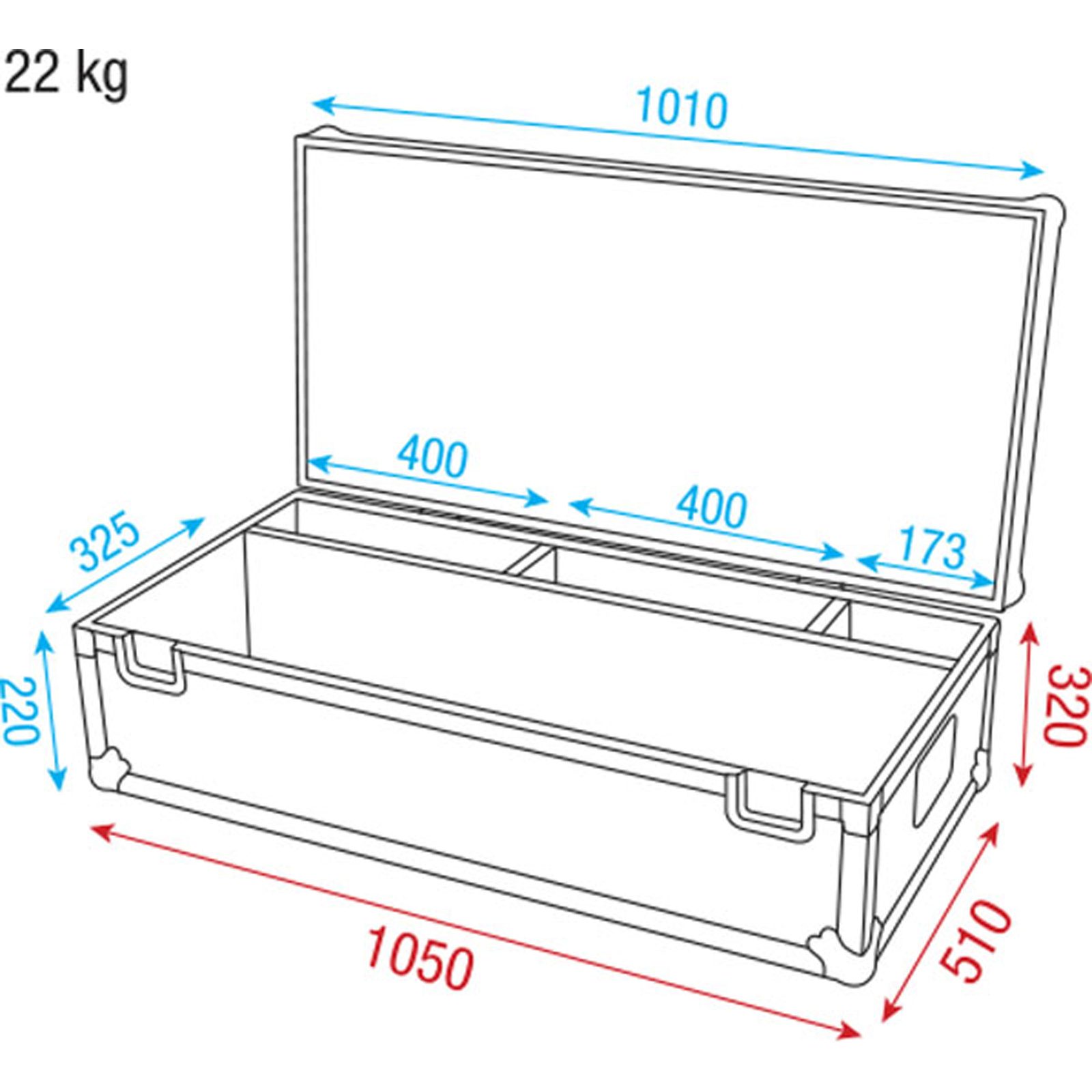 Case per 8x Octostrip con vano accessori - Showtec D7486B