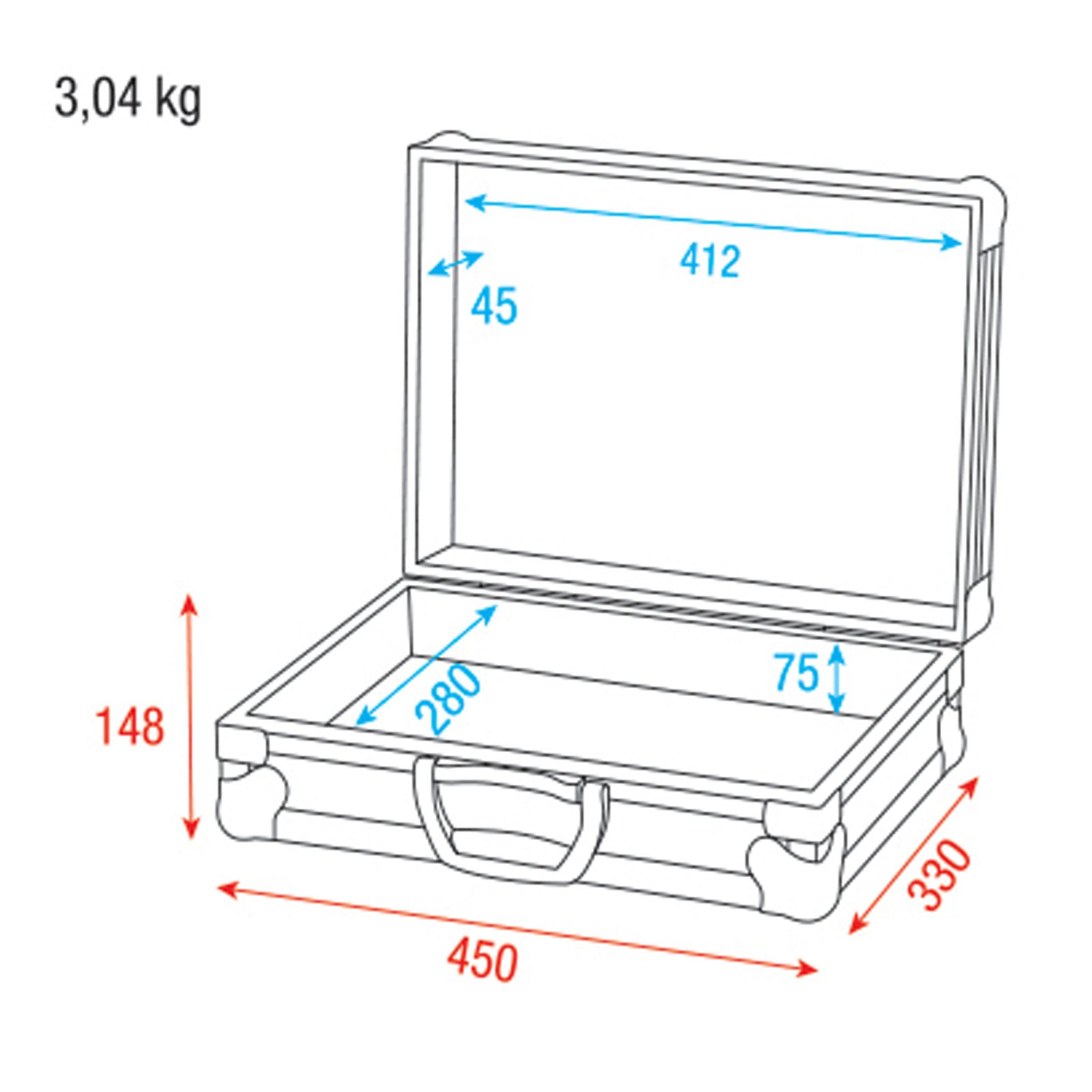 Baule universale con schiuma 1 - Showgear D7491B