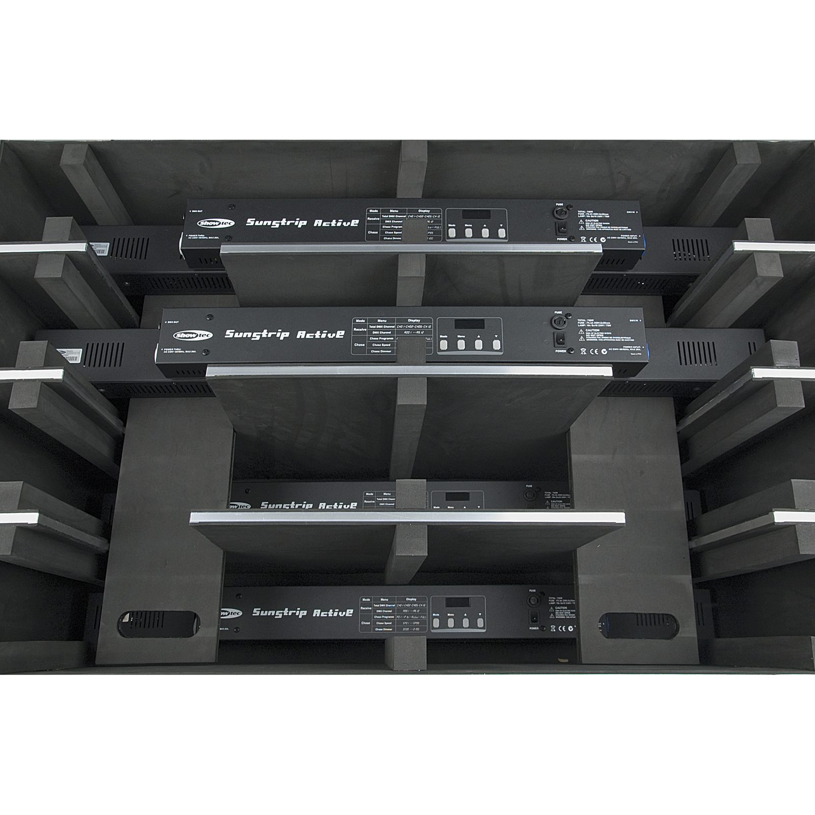 Case per 8x Sunstrip Active con schiuma protettiva - Showtec D7510