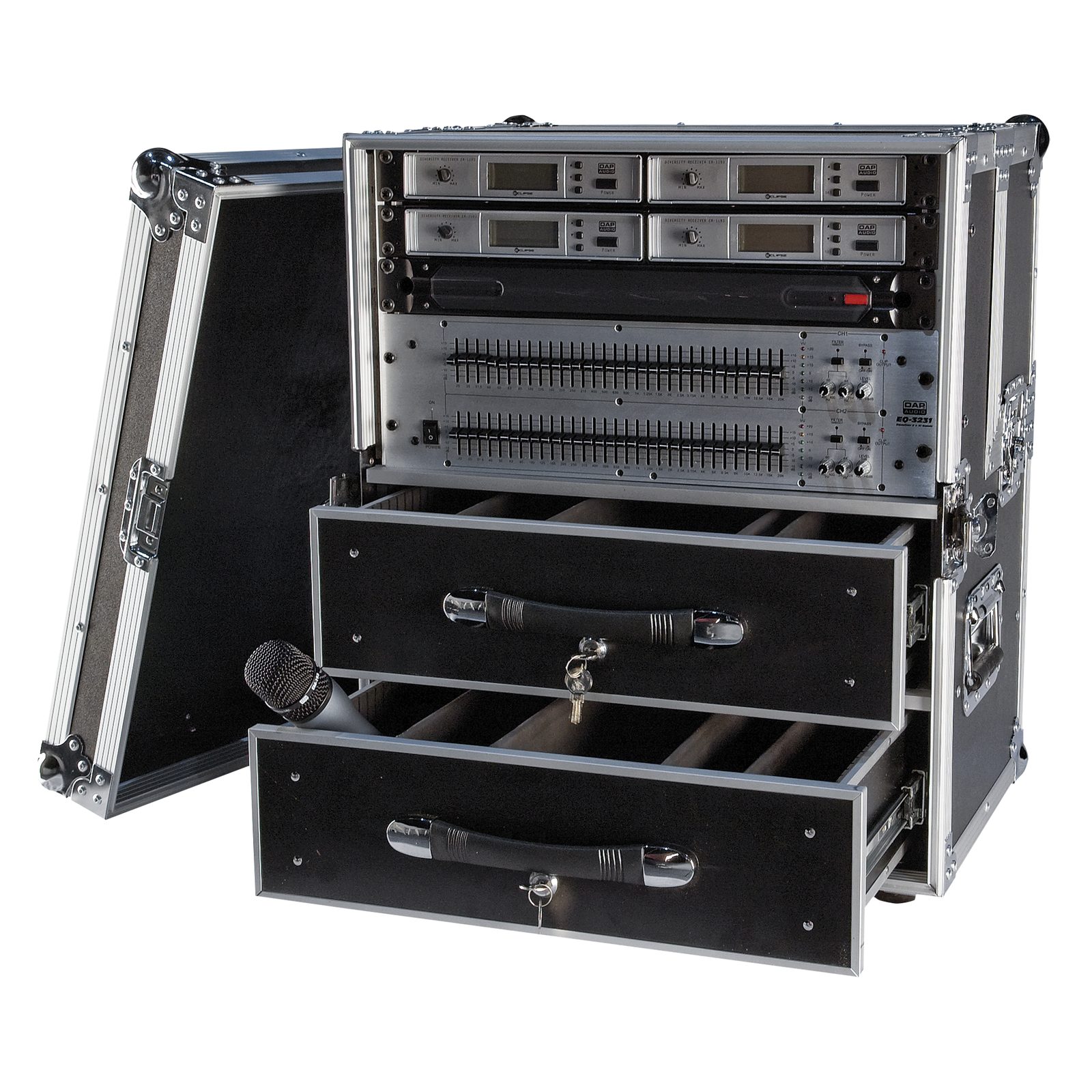 Flight case rack per microfoni wireless 6U 19" - Showgear D7520B