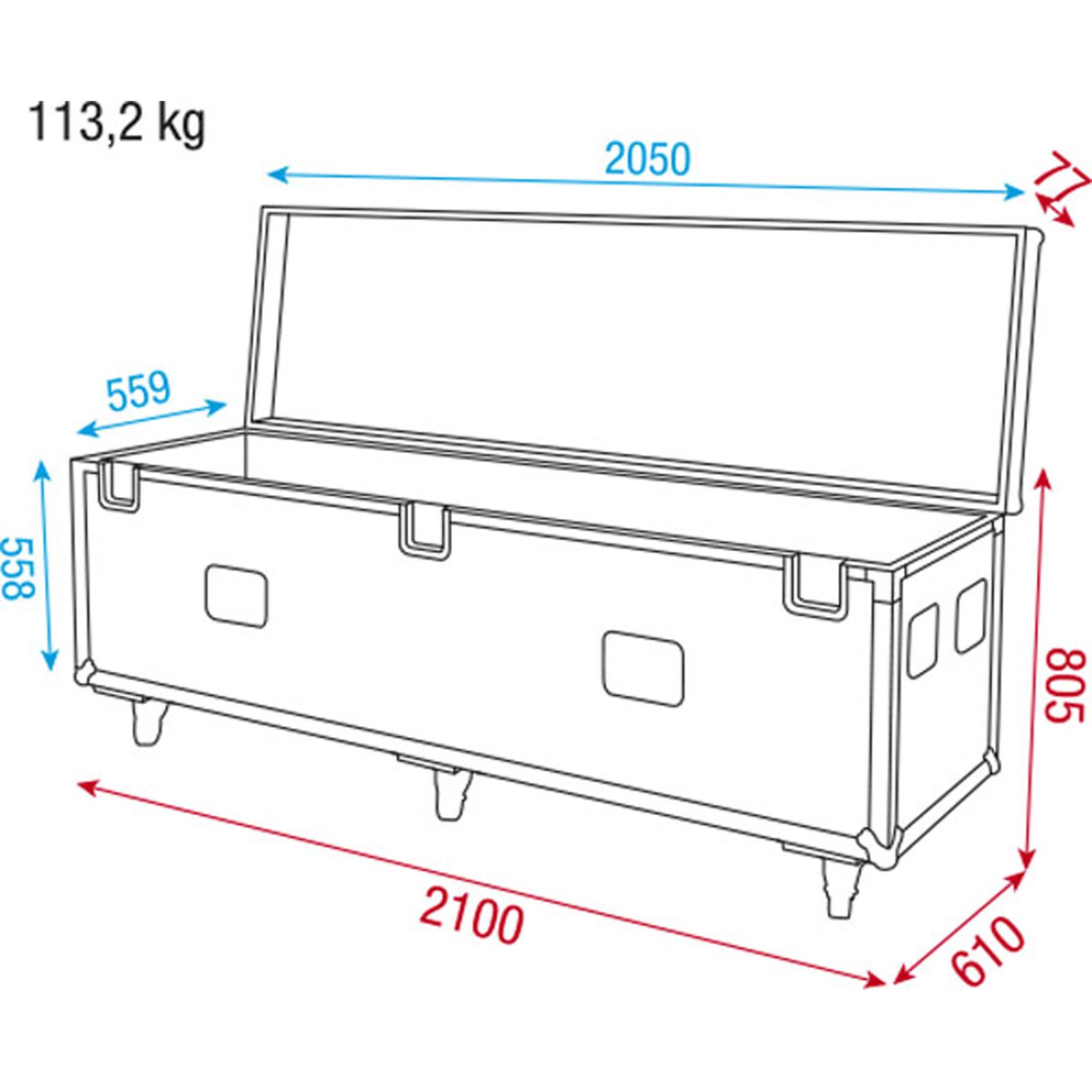 Valigia per Pipe & Drape con basi 60 cm, per setup fino 21 m - Wentex D7556