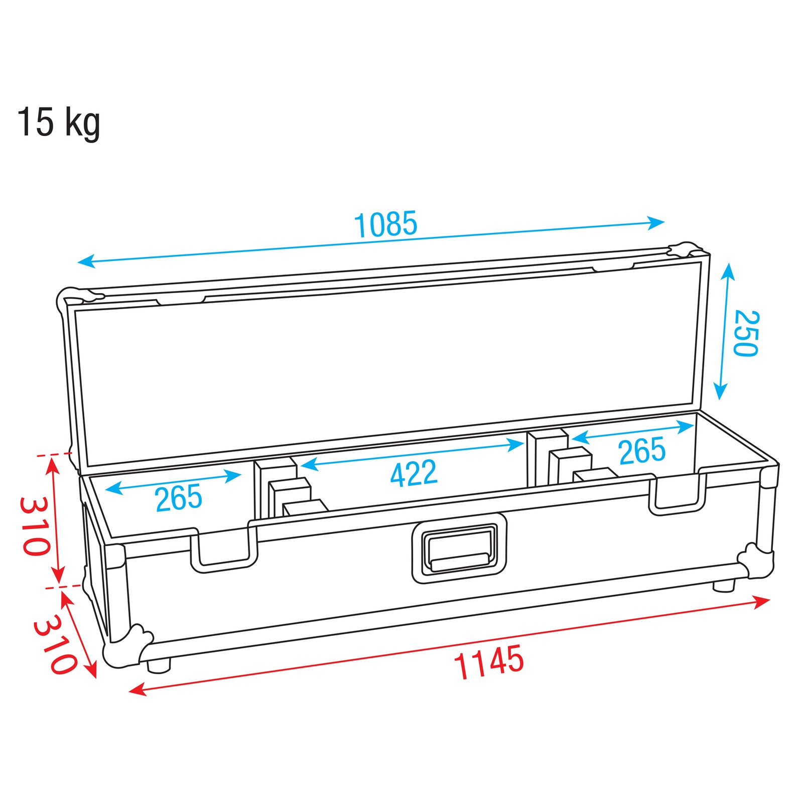 Case per LED Bar 4 pezzi con scomparti separati e schiuma protettiva - Showgear D7595