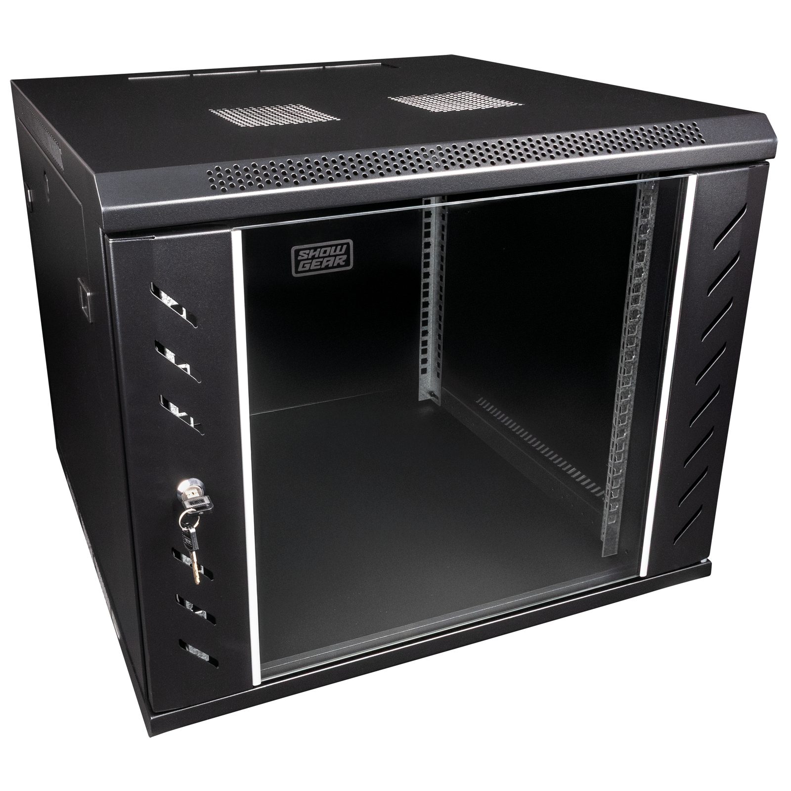 Armadio rack a parete 19" 6U con porta in vetro nero - Showgear D7652