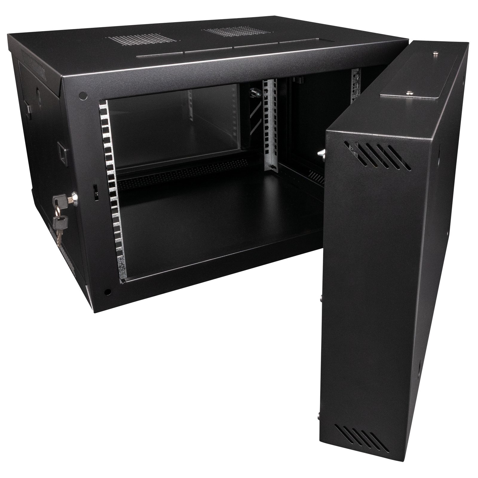 Armadio rack a parete 19" 6U porta in acciaio con vetro nero - Showgear D7655
