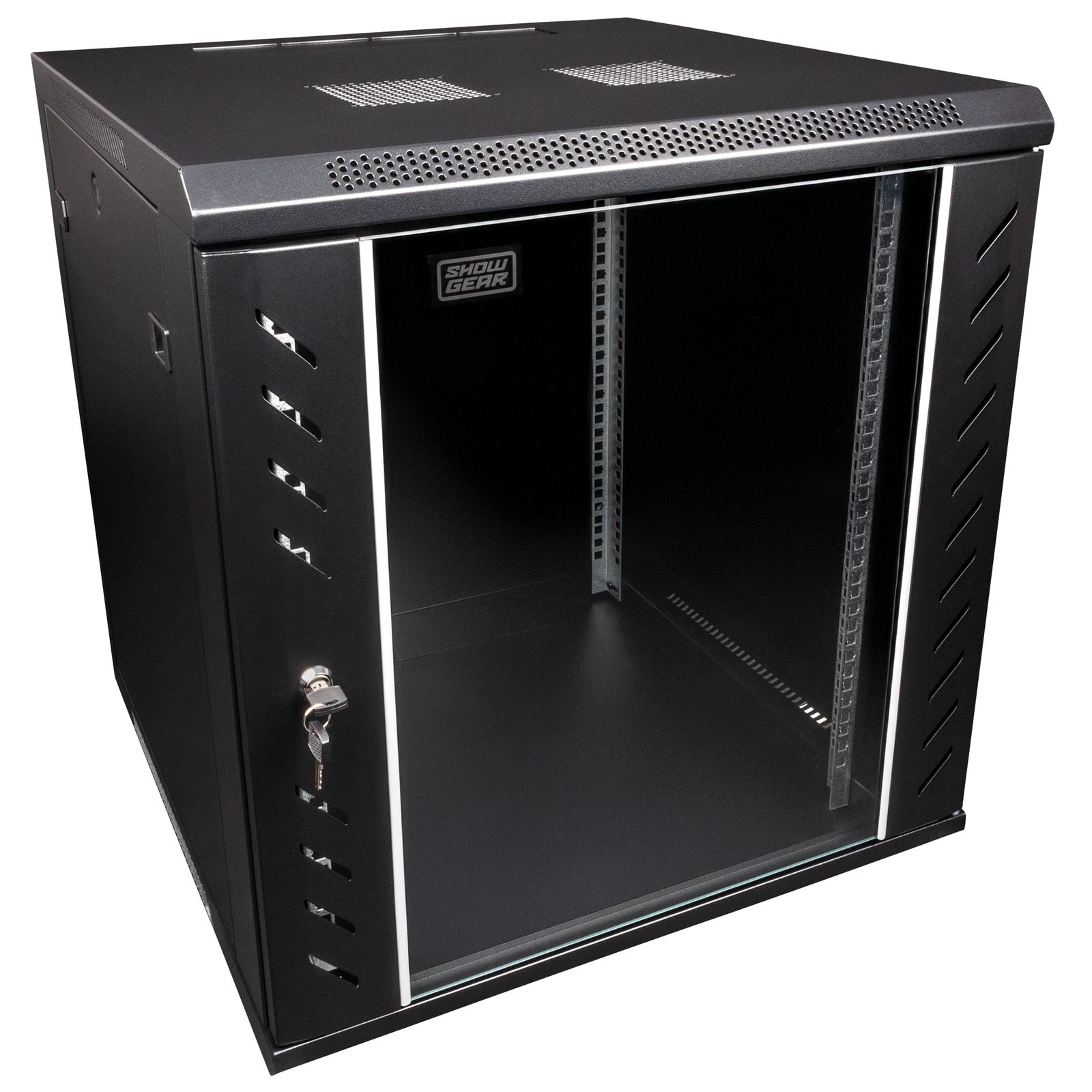 Rack a parete 12U 19" con porta in vetro e ventilazione - Showgear D7658