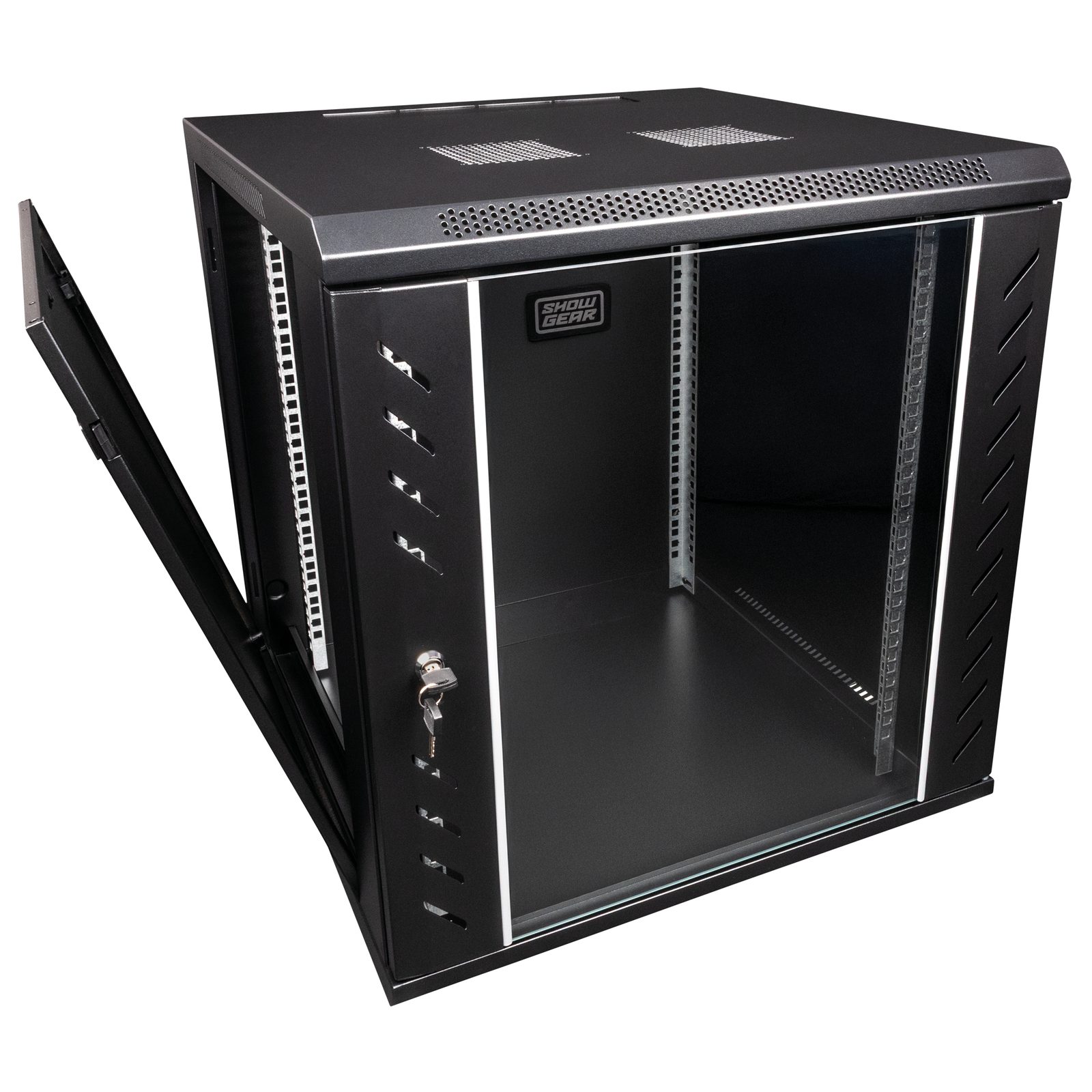 Rack a parete 12U 19" con porta in vetro e ventilazione - Showgear D7658