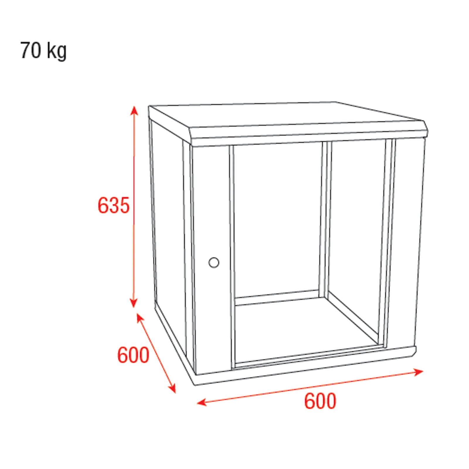 Rack a parete 12U 19" con porta in vetro e ventilazione - Showgear D7658