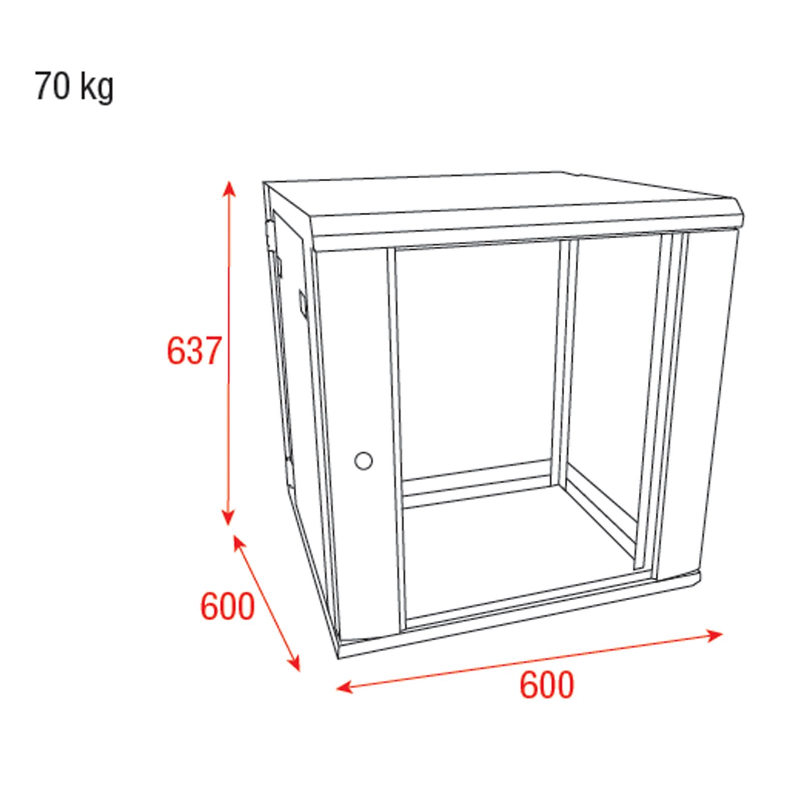 Rack a muro 12U 19" con porta in vetro - Showgear D7659