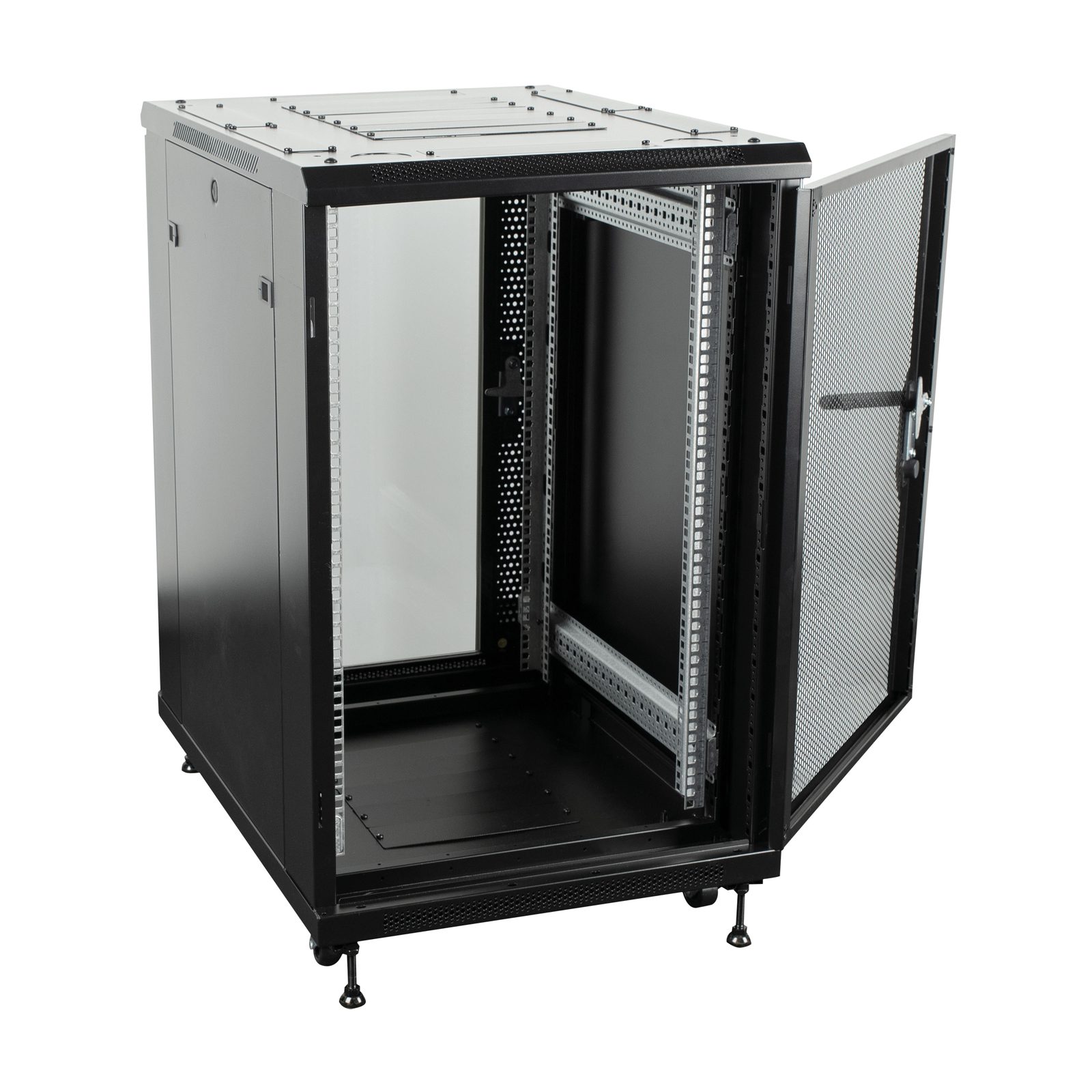Armadio di rete 18U 19" con porta forata e ruote - Showgear D7670