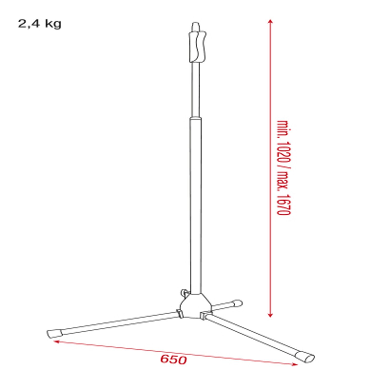 Microphone Stand - Quick Lock - Showgear D8115B