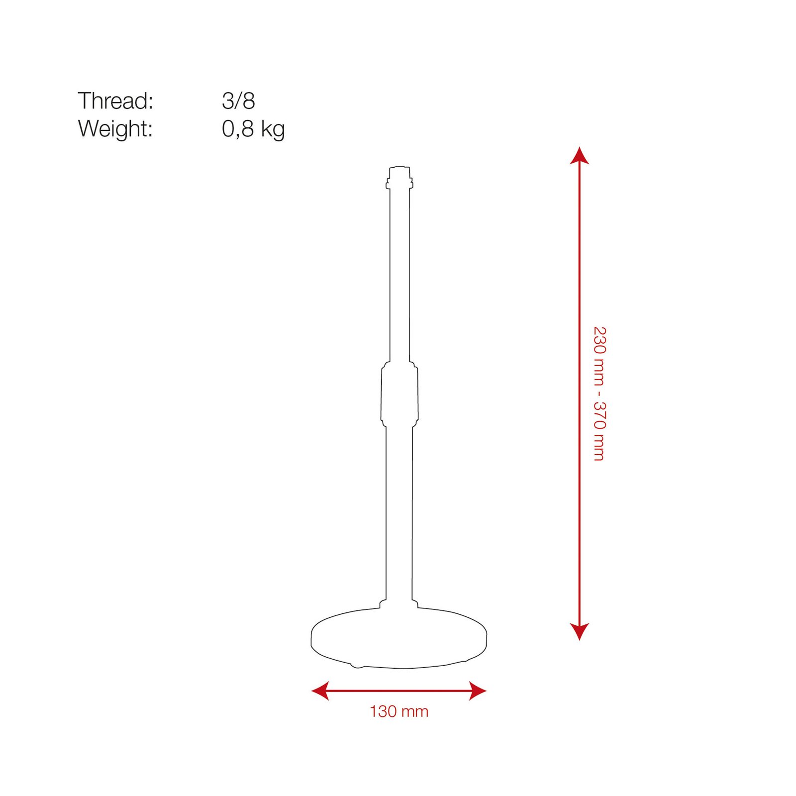 Desk Microphone Stand - Showgear D8202B