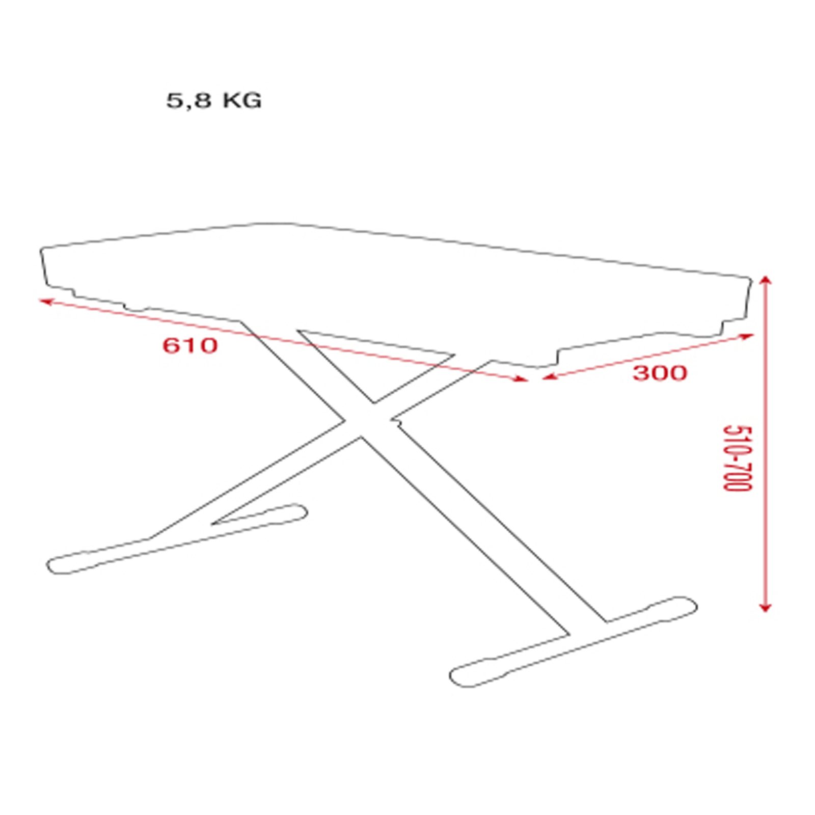 Panca per tastiera Pro in acciaio, regolabile 51-70 cm - Showgear D8362