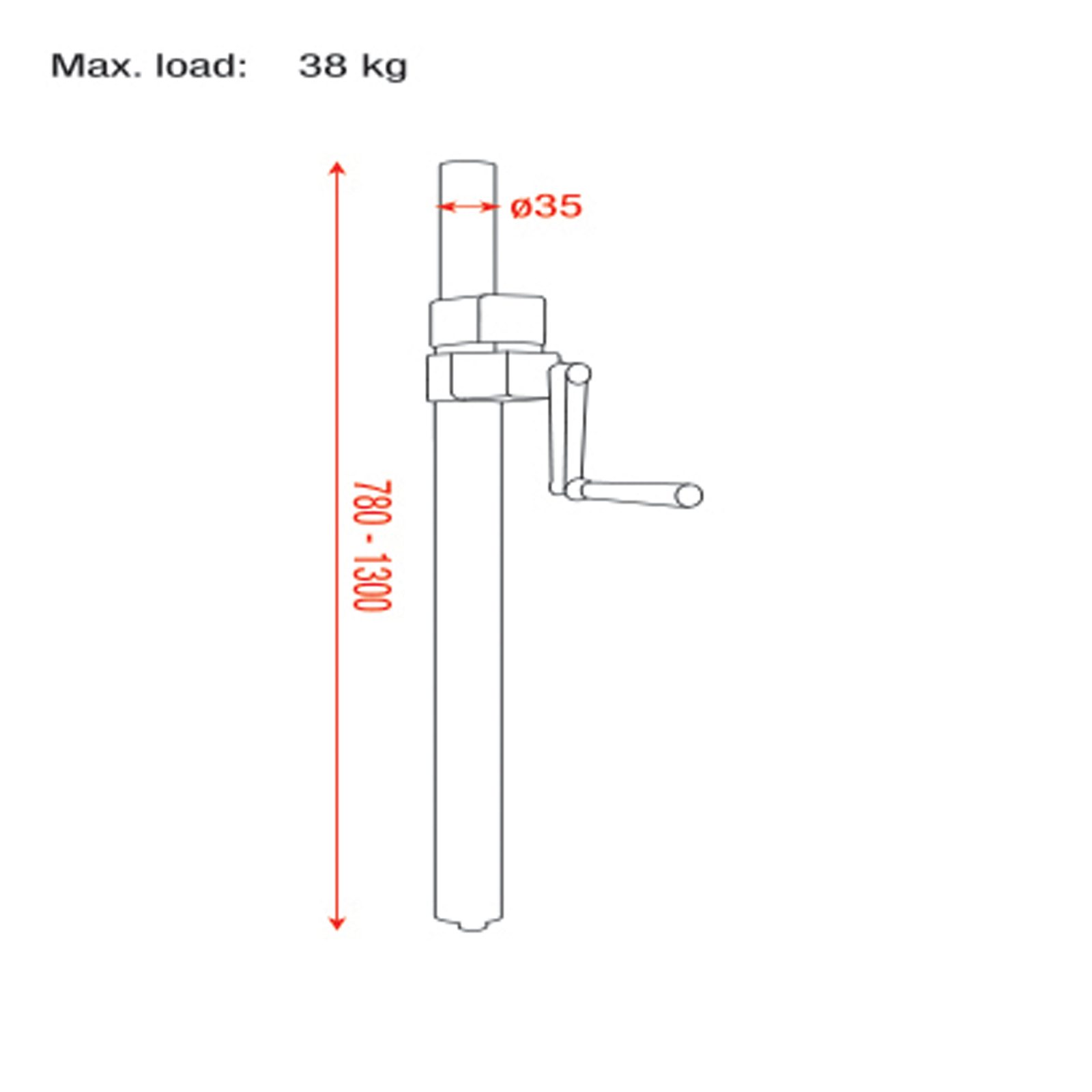 Supporto Diffusore a Manovella 0.78-1.3m 38kg - SHOWGEAR D8427