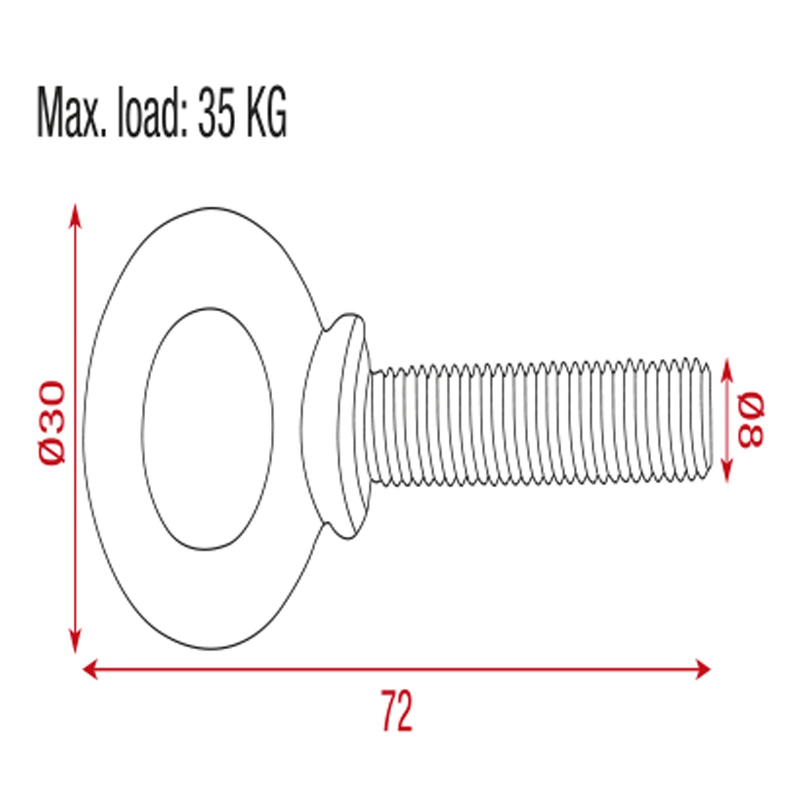 Occhiello sospensione altoparlanti M8 argento - Showgear D8435