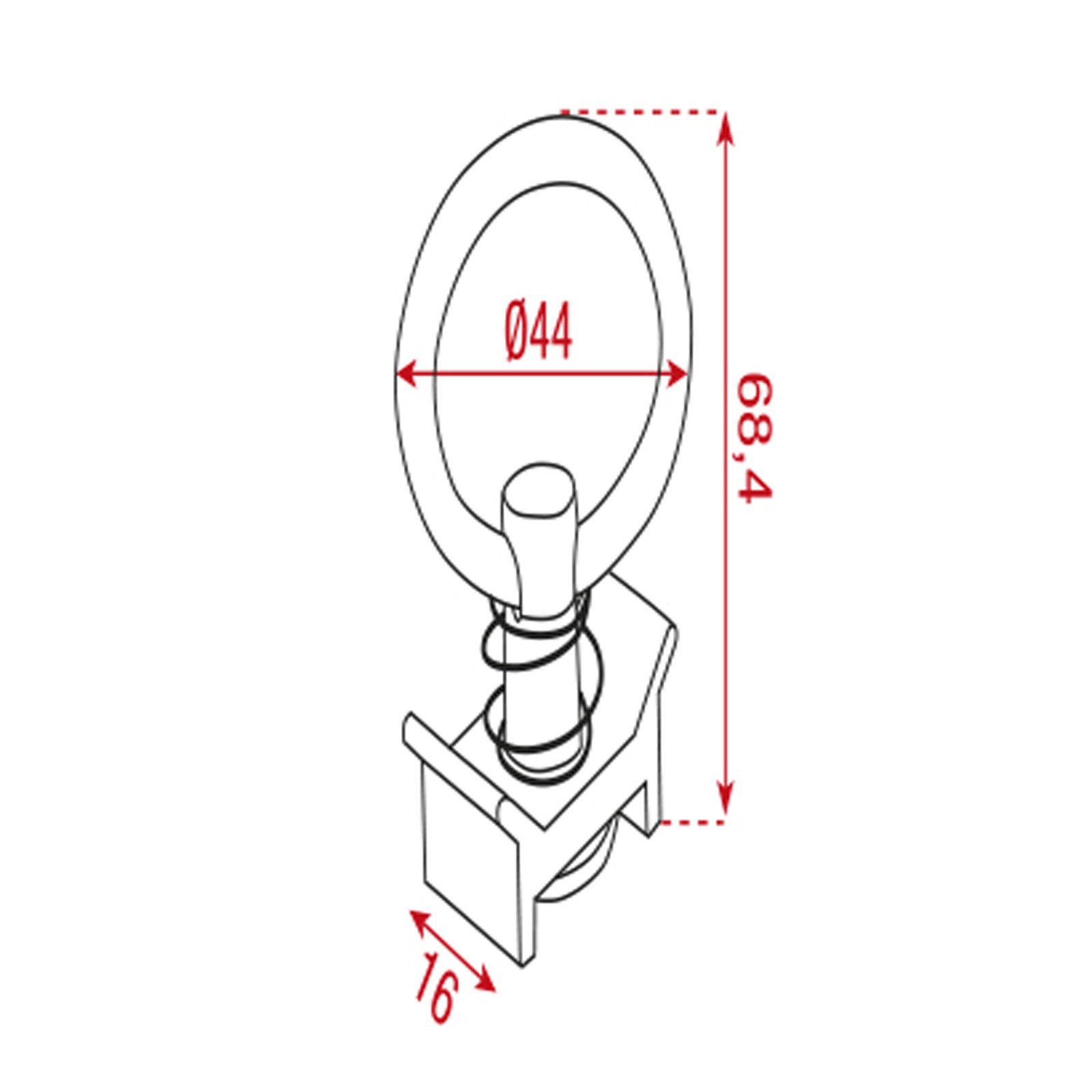 Perno volante a un punto argento 60 kg - Showgear D8451