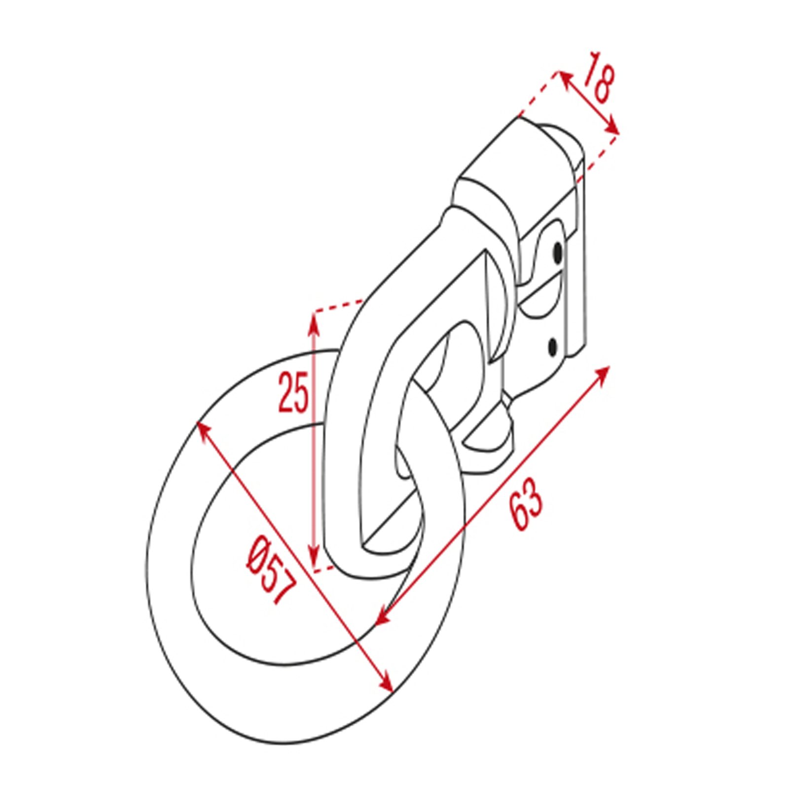 Perno volante a due punti argento 80 kg - Showgear D8452