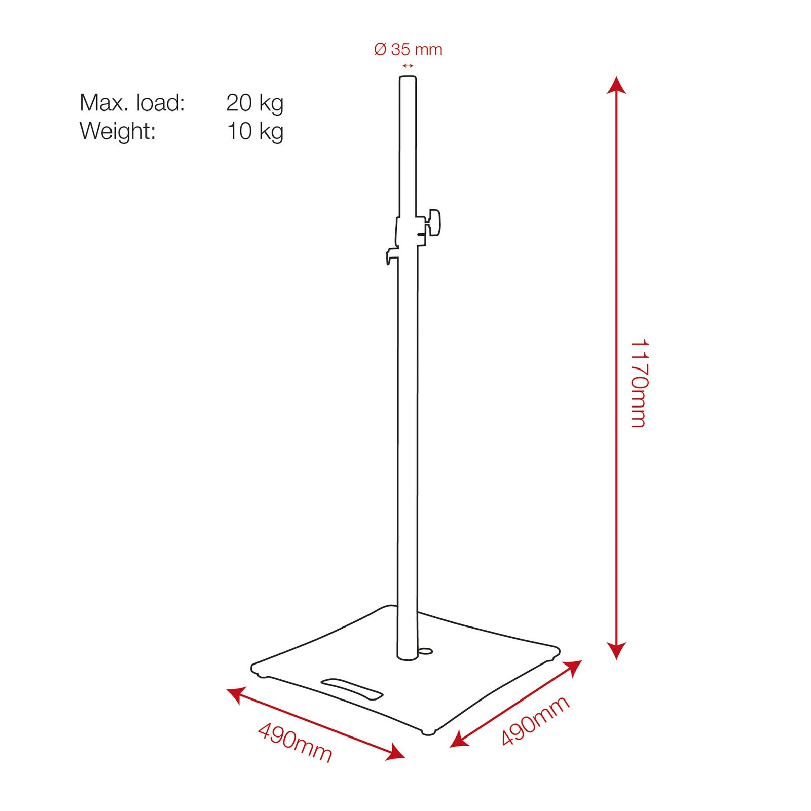 Supporto per altoparlanti con base - Showgear D8602