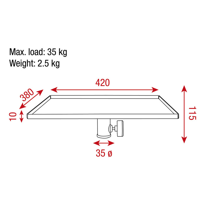 Carrello porta-attrezzature per supporto 35 mm - Showgear D8607