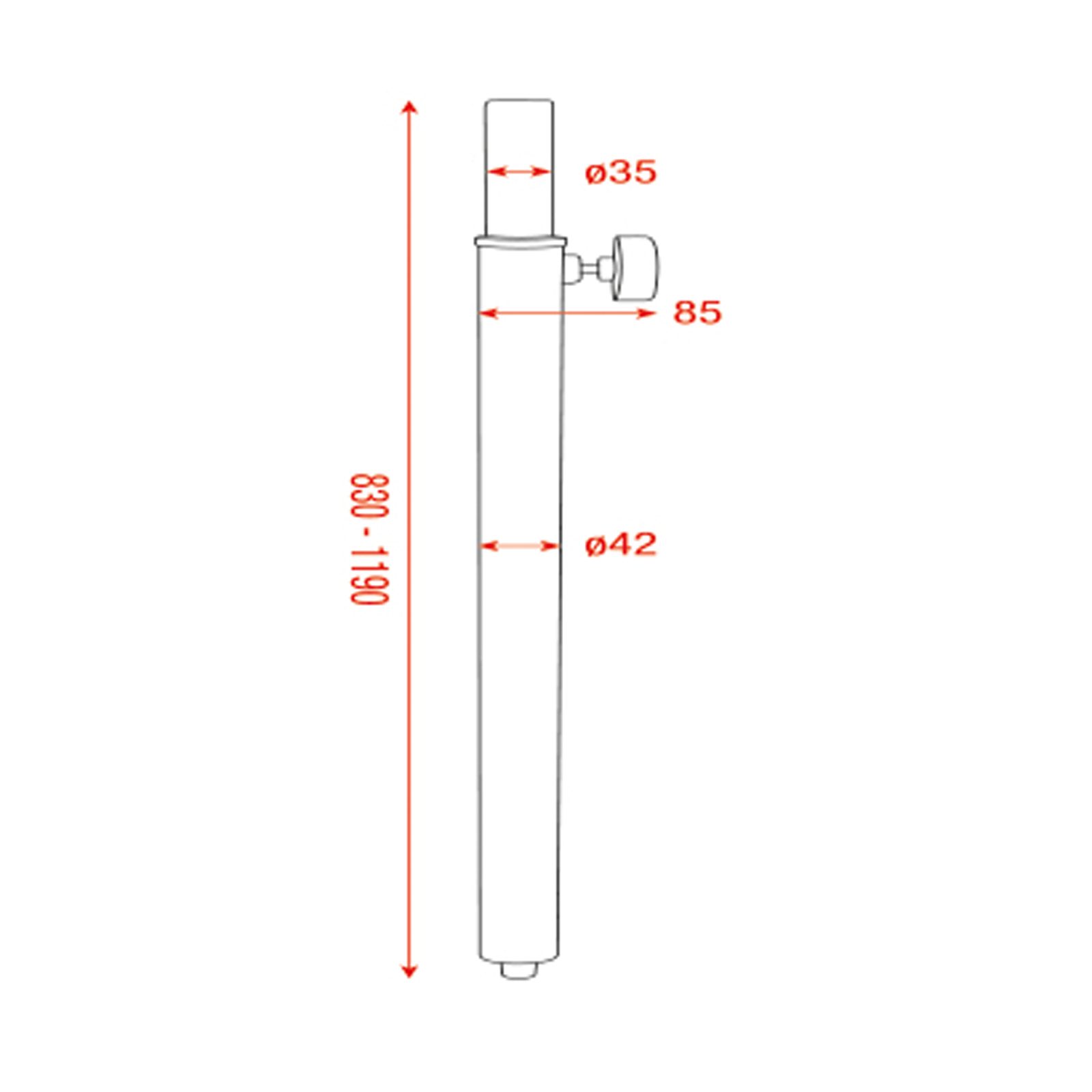 Tubo distanziatore Mammoth con filettatura 20mm - Showgear D8611