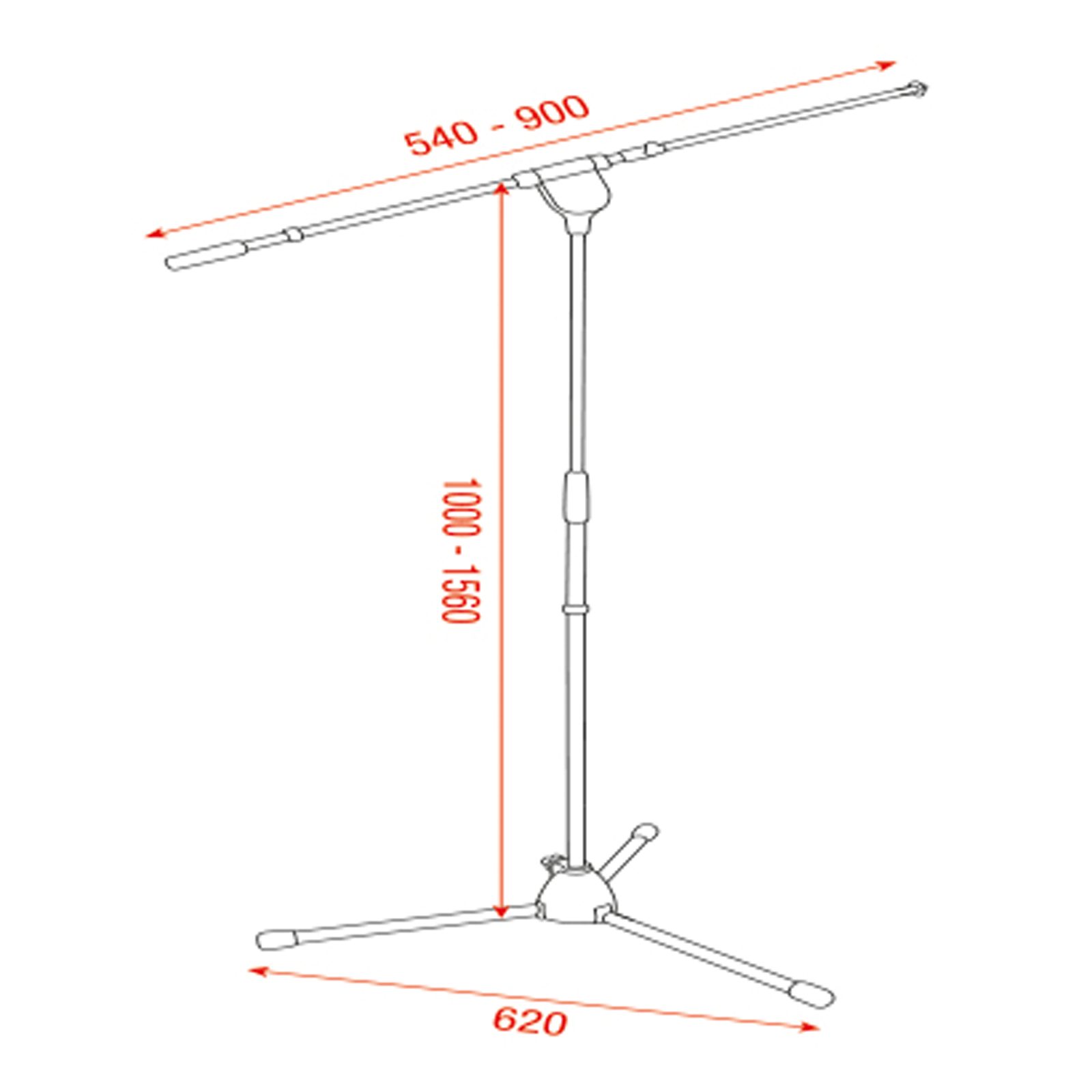 Asta per microfono Mammoth con braccio telescopico - Showgear D8620