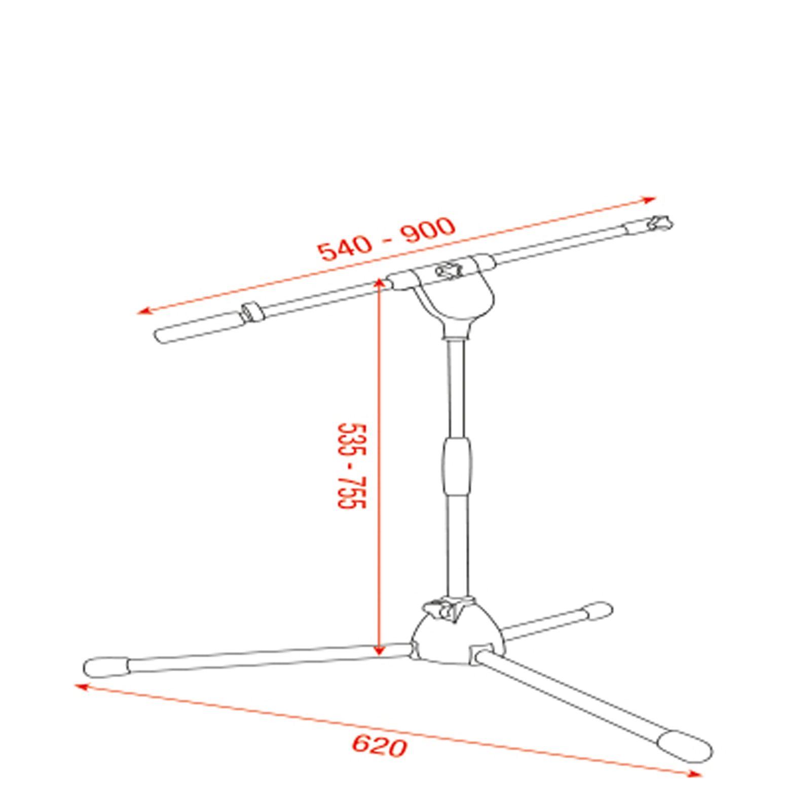 Microfono boom stand medio - Showgear D8621