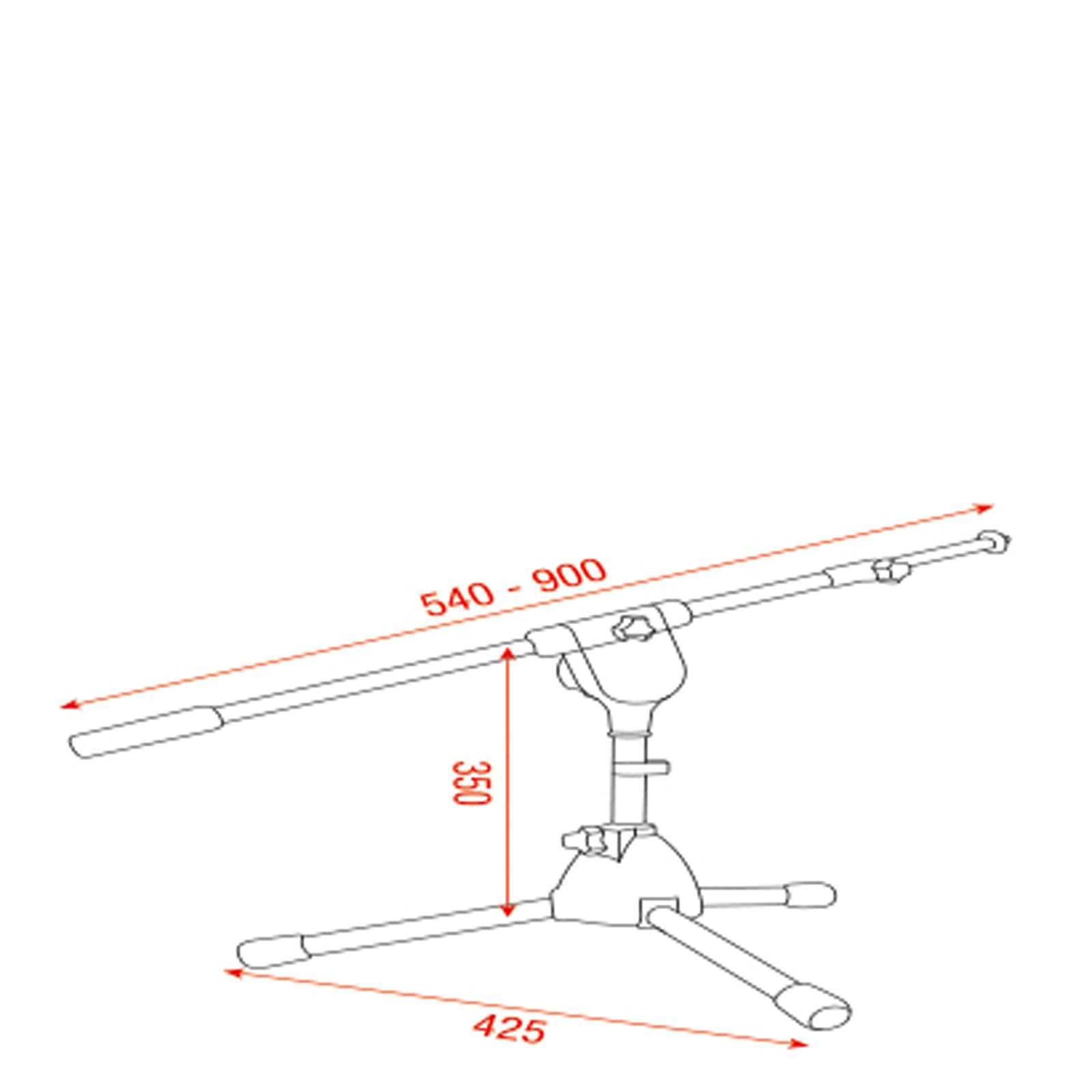 Microfono boom stand basso - Showgear D8622