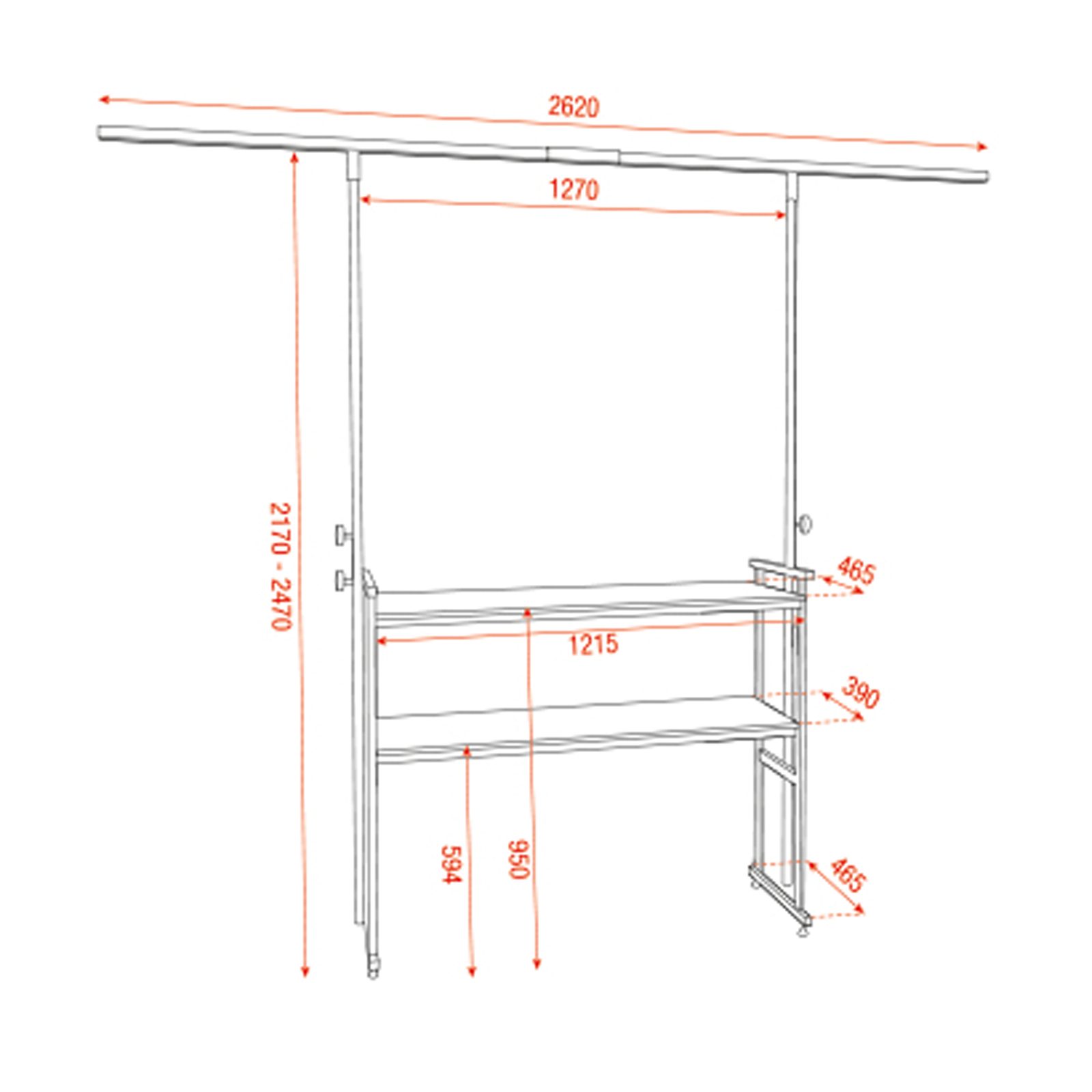 DJ stand set con 2 desk e barra luci - Showgear D8660