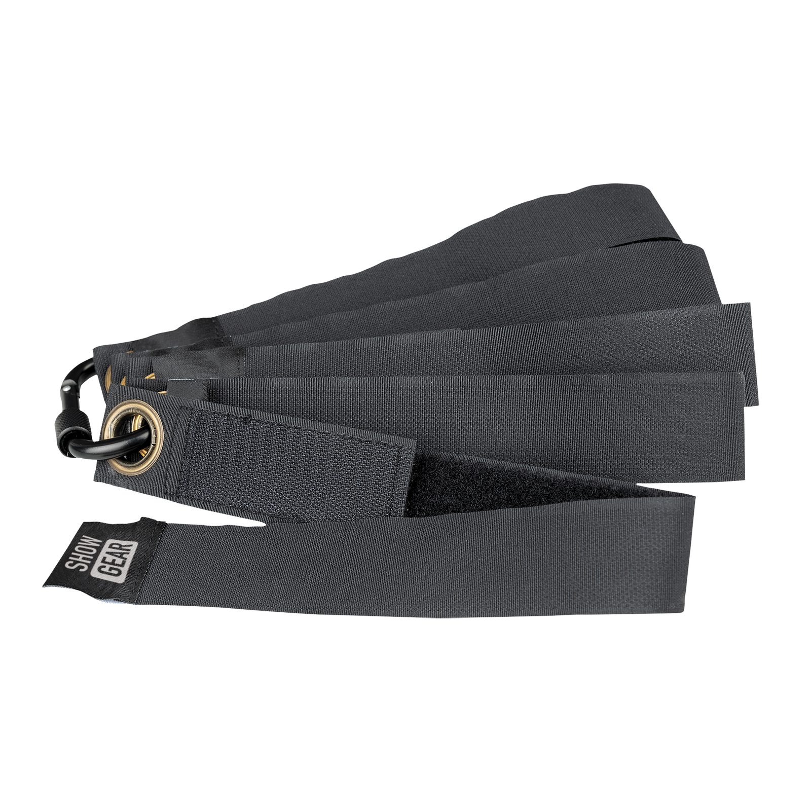 Gancio con chiusura rapida con clip 377 x 38 mm nero - Set da 5 - Showgear D9579