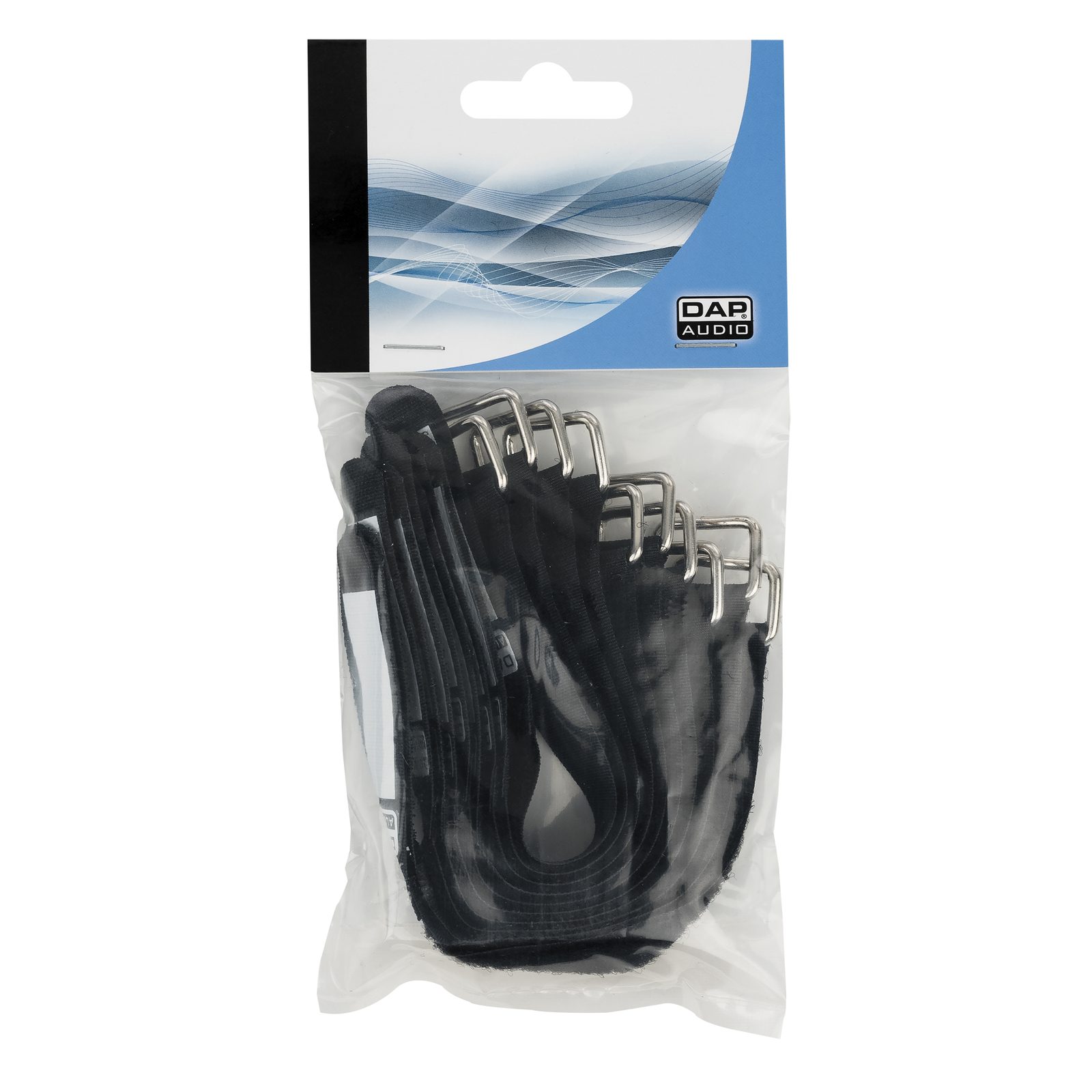 Gancio con chiusura rapida 200 x 20 mm nero - Set da 10 - Showgear D9581B
