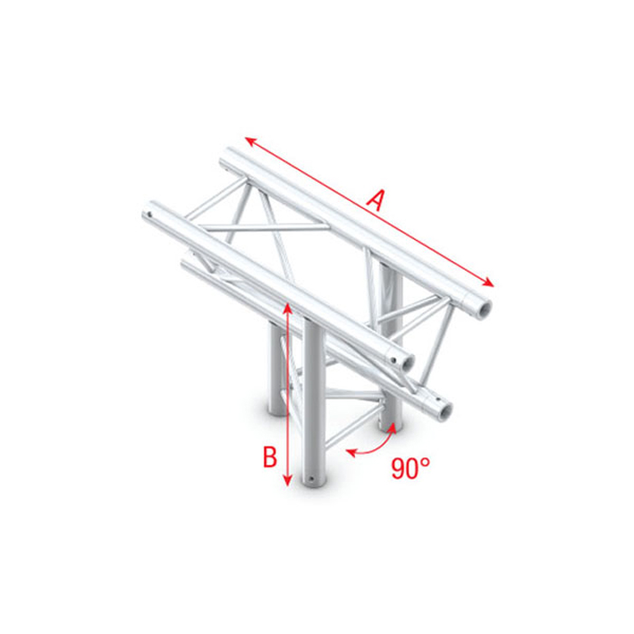 T-Cross up/down 3 vie 90° 600x400mm - MILOS DT22023