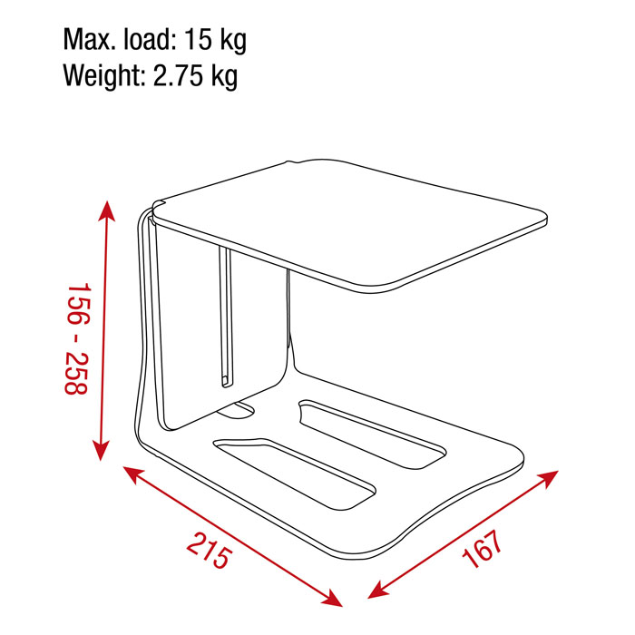 Supporto monitor da tavolo per diffusori 15x17 cm altezza regolabile - SHOWGEAR E200002