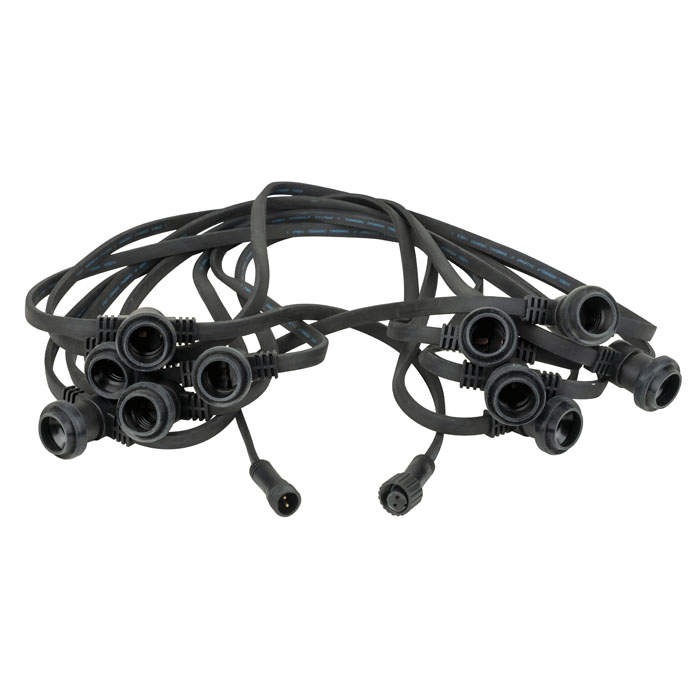 Festoon Light E27 nero 20m 20 prese IP44 - Showgear E360010