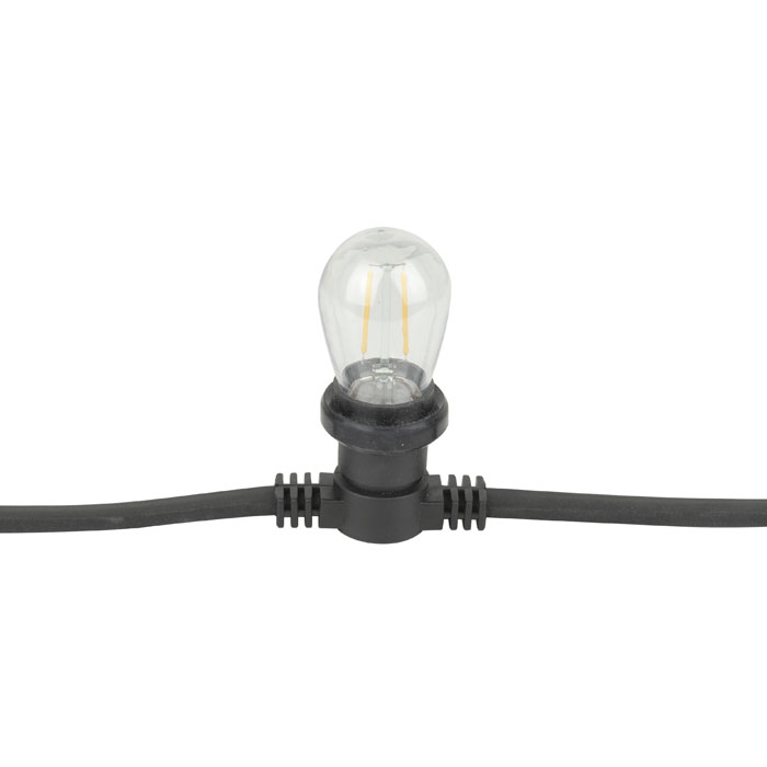 Festoon Light E27 nero 20m 40 prese IP44 - Showgear E360011